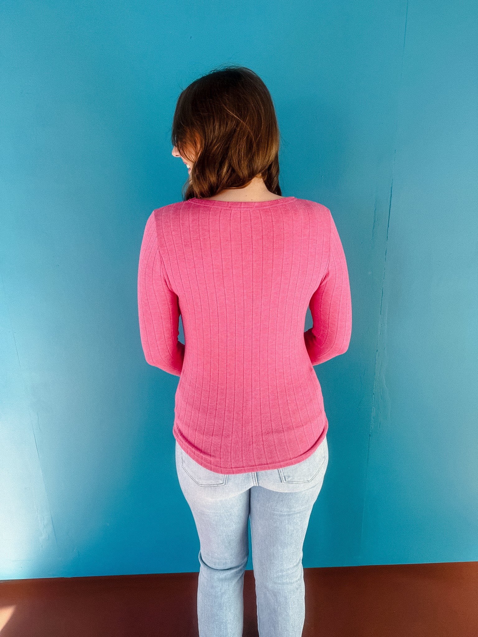 Ryder Wide Ribbed Tee - Muted Rose