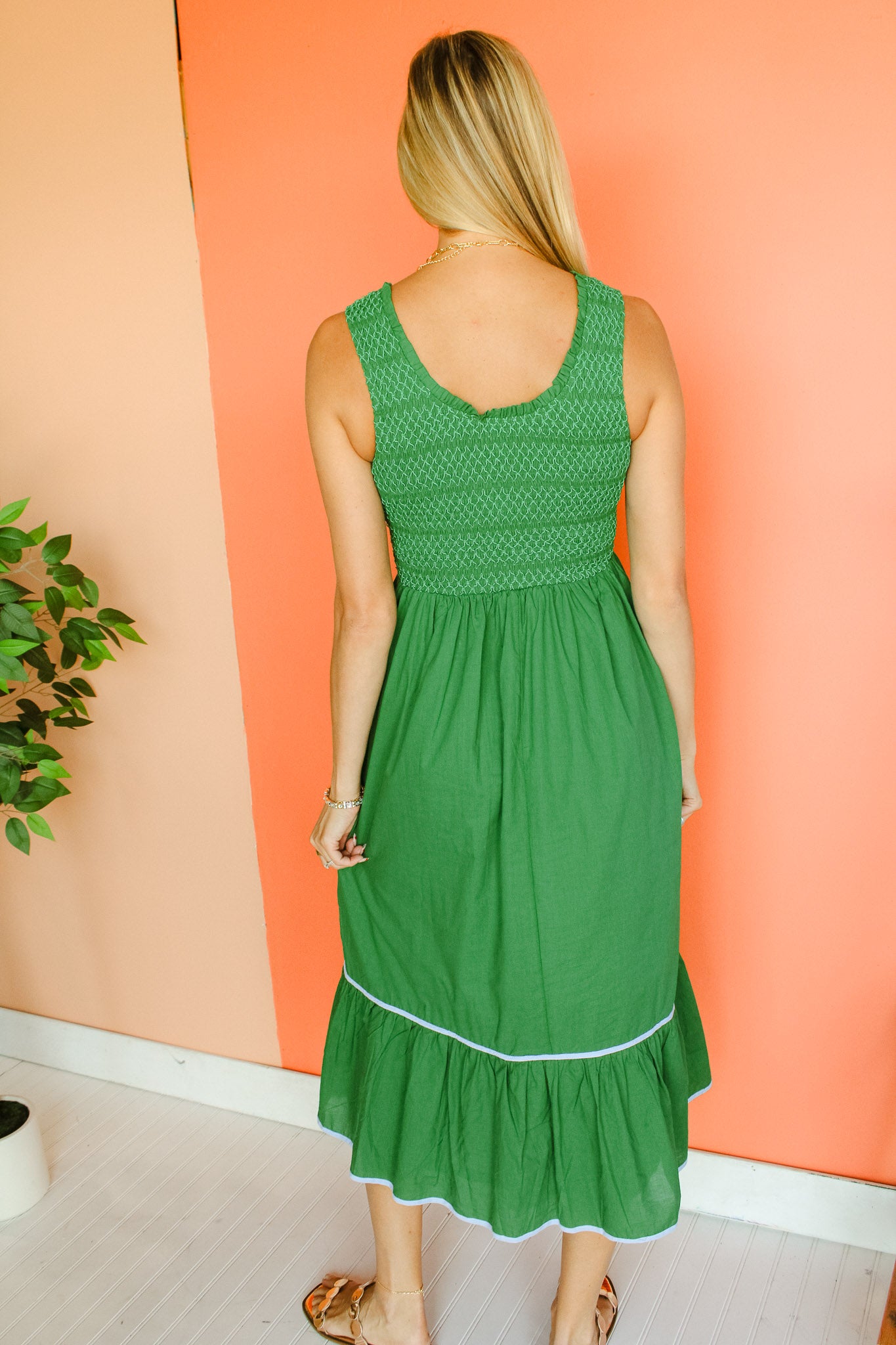 Seaside Chic Tiered Midi Dress