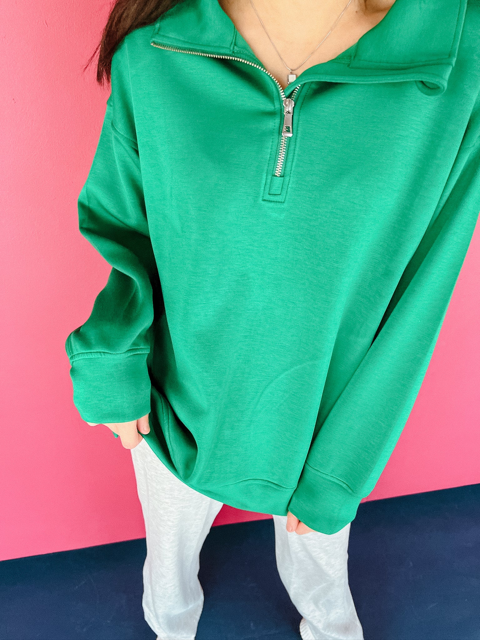 [Ellevate Basics] Adela Tunic Pullover - Emerald