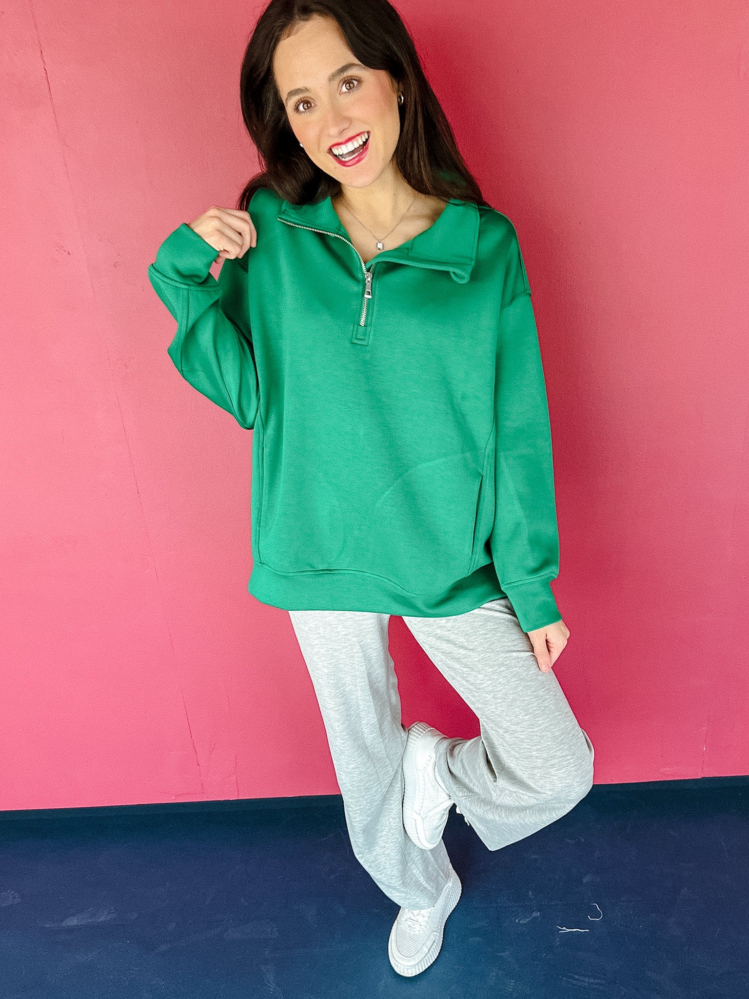 [Ellevate Basics] Adela Tunic Pullover - Emerald