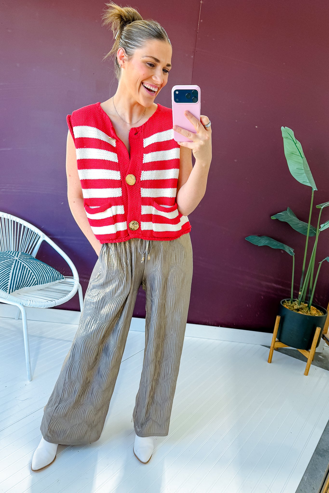 Heidi Striped Sweater Vest