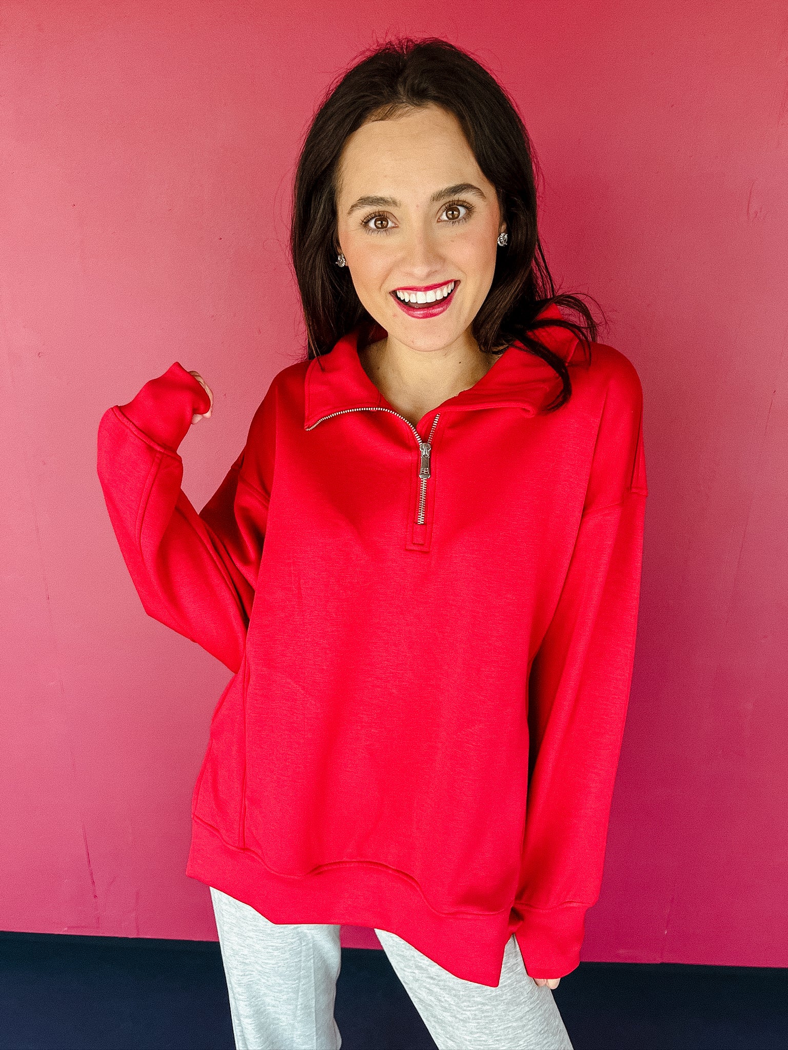 [Ellevate Basics] Adela Tunic Pullover - Cool Red