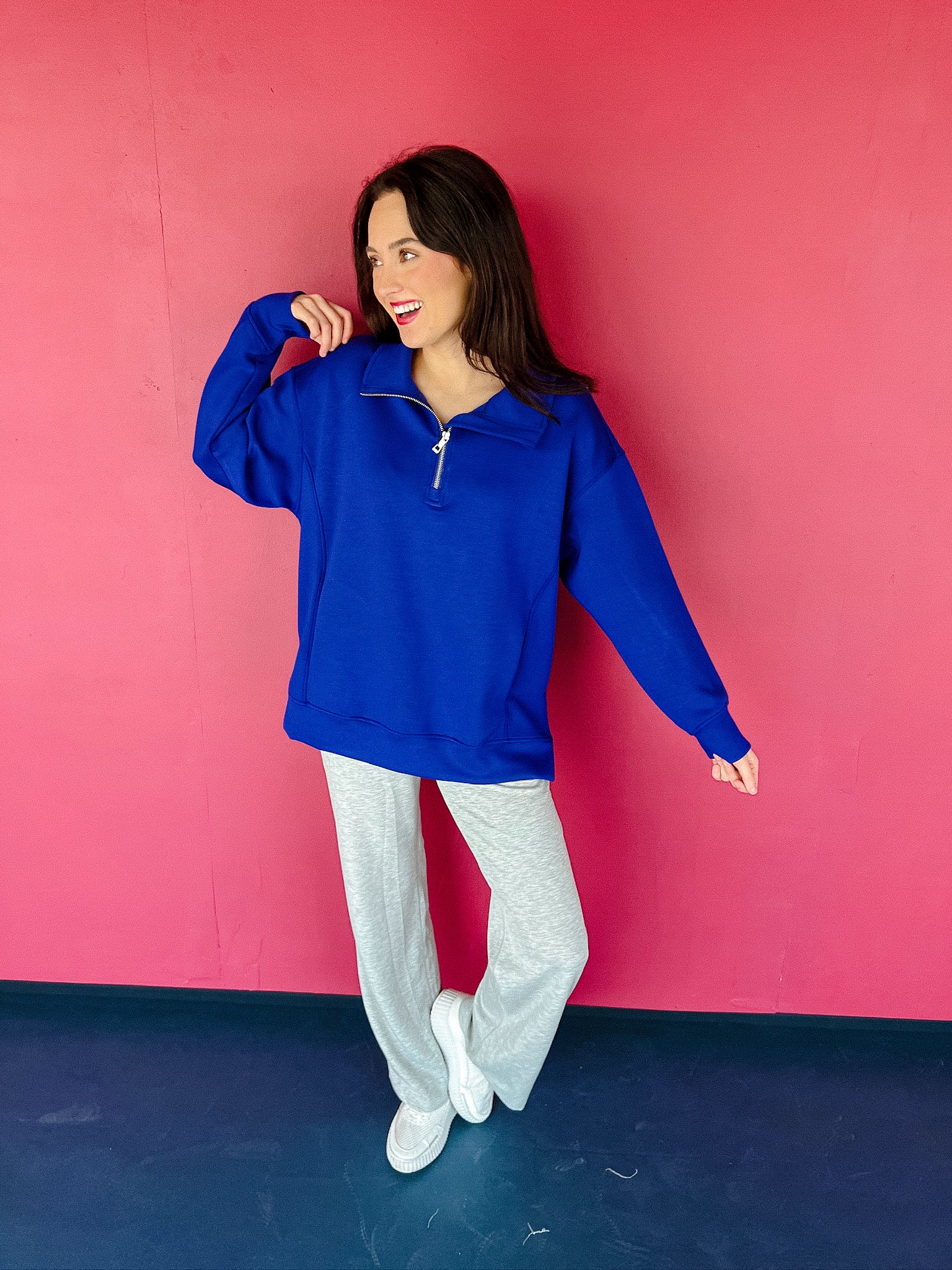 [Ellevate Basics] Adela Tunic Pullover - Royal Blue