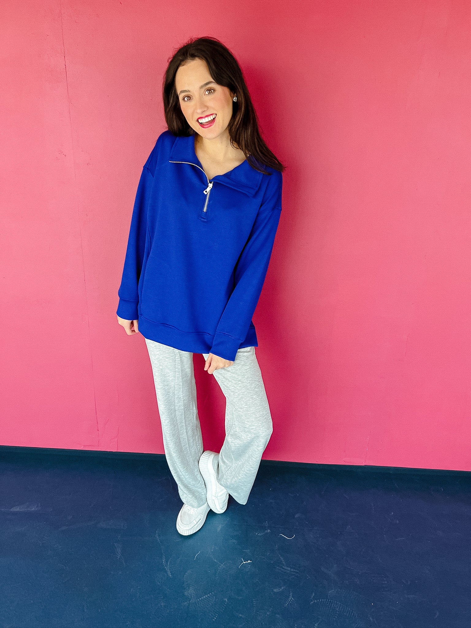 [Ellevate Basics] Adela Tunic Pullover - Royal Blue