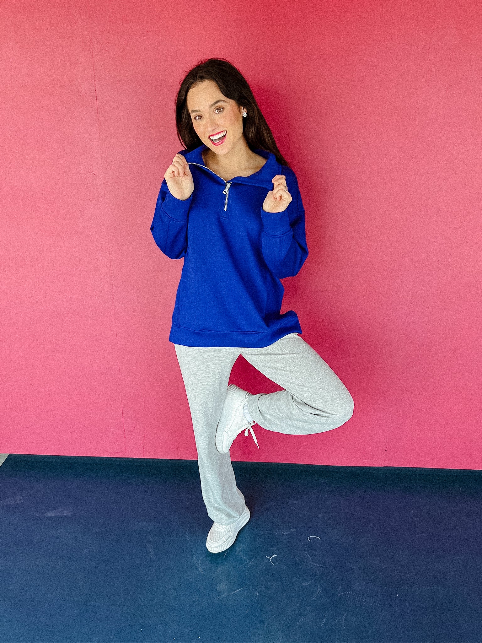 [Ellevate Basics] Adela Tunic Pullover - Royal Blue