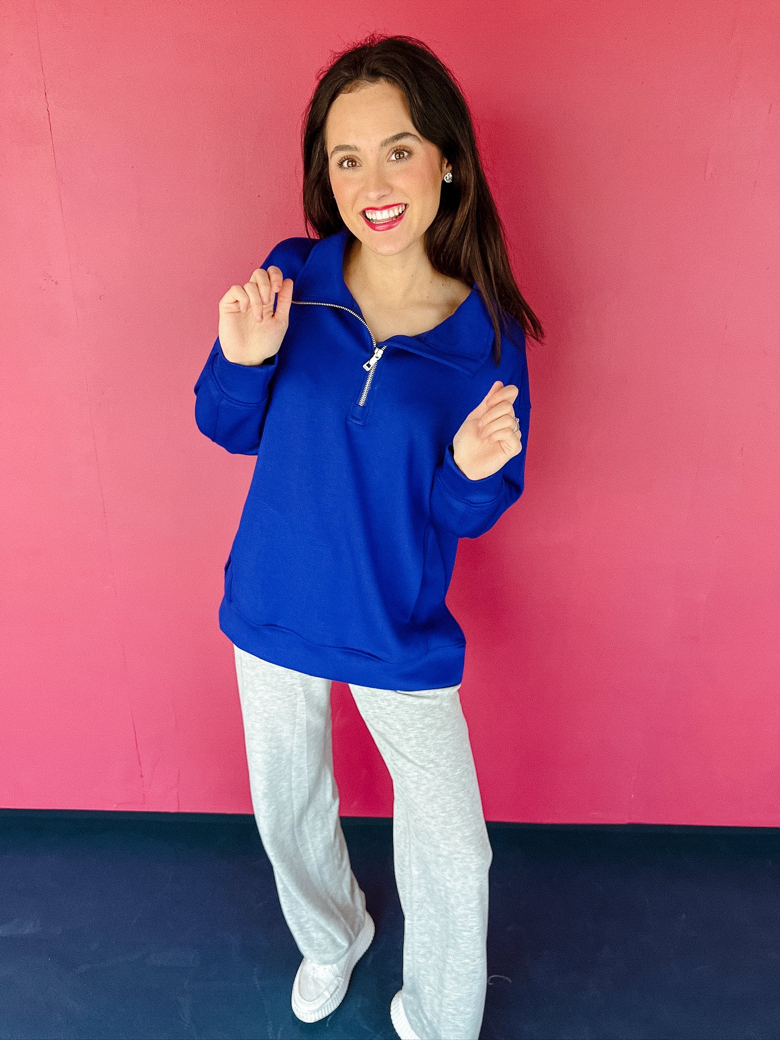 [Ellevate Basics] Adela Tunic Pullover - Royal Blue