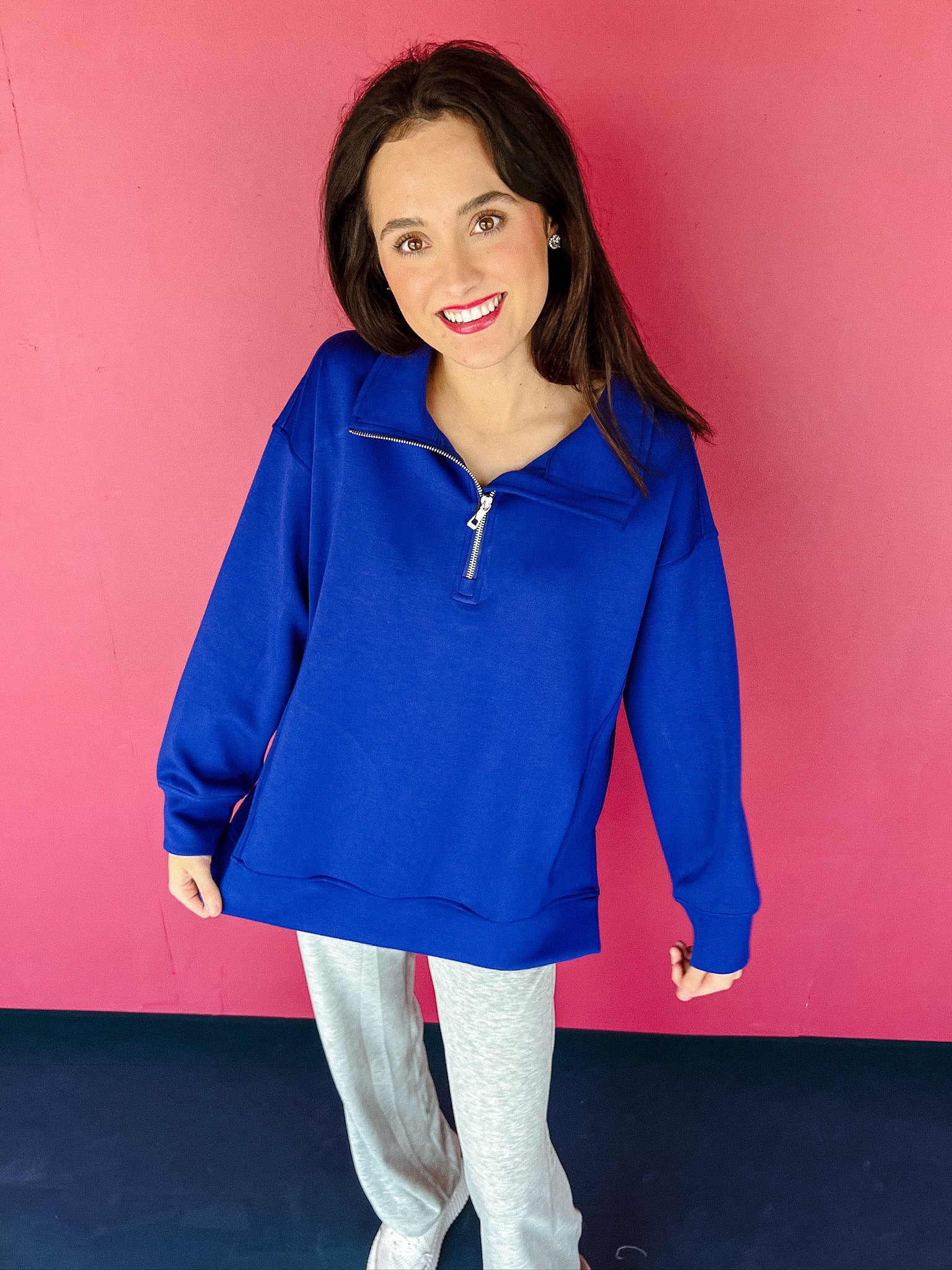 [Ellevate Basics] Adela Tunic Pullover - Royal Blue