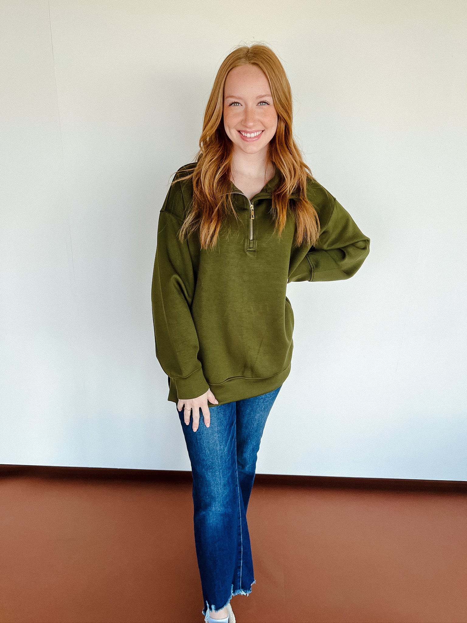 [Ellevate Basics] Adela Tunic Pullover - Olive