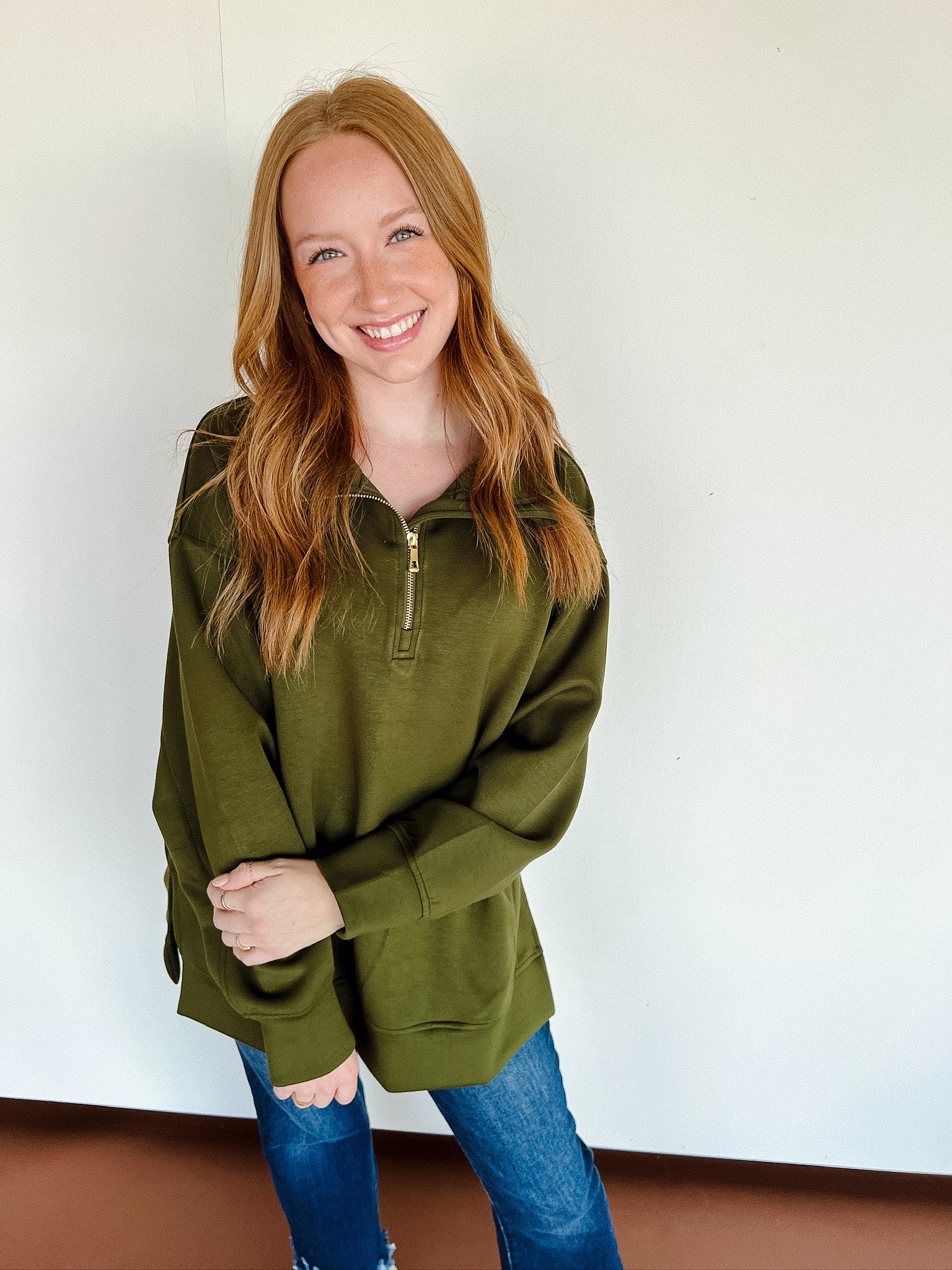 [Ellevate Basics] Adela Tunic Pullover - Olive