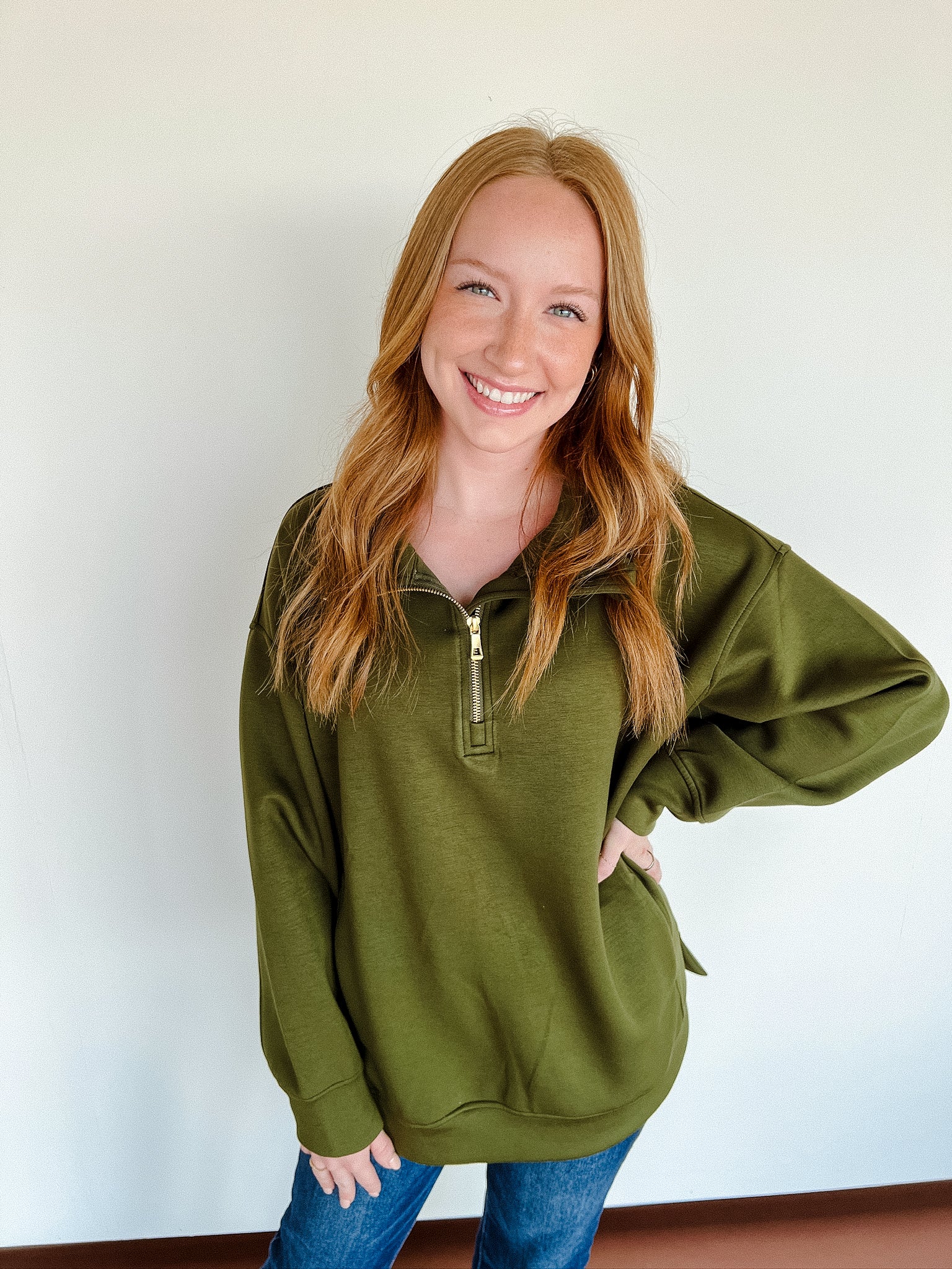 [Ellevate Basics] Adela Tunic Pullover - Olive