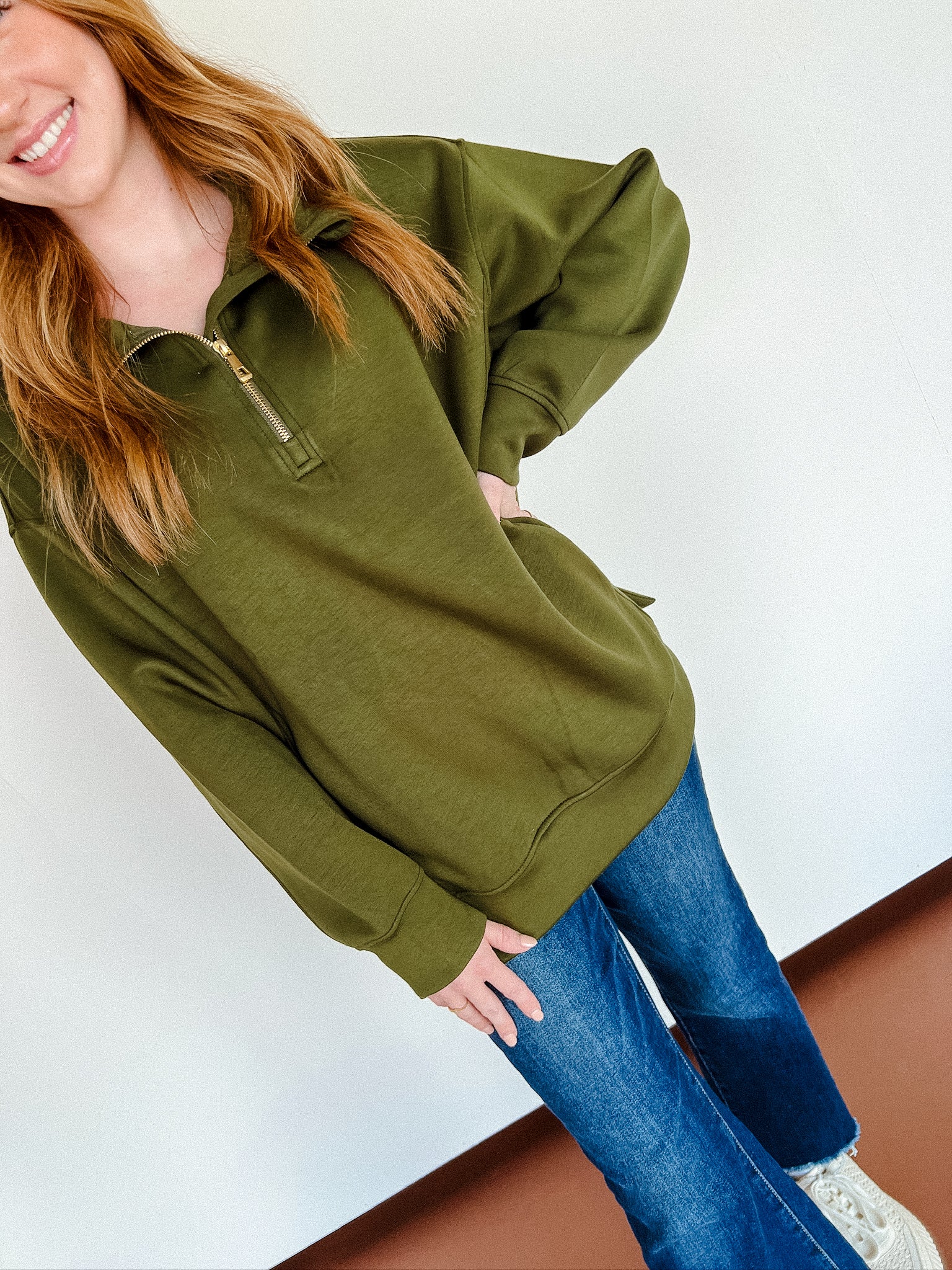 [Ellevate Basics] Adela Tunic Pullover - Olive