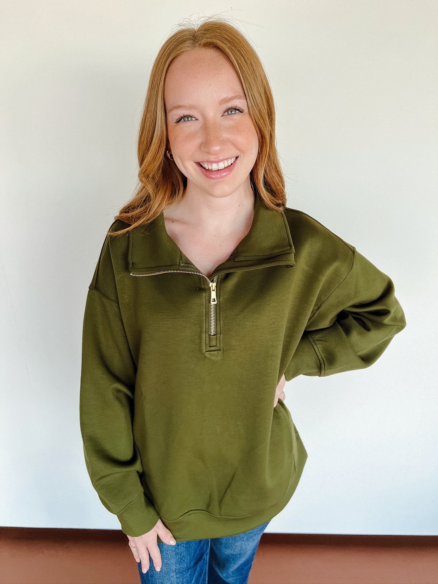 [Ellevate Basics] Adela Tunic Pullover - Olive