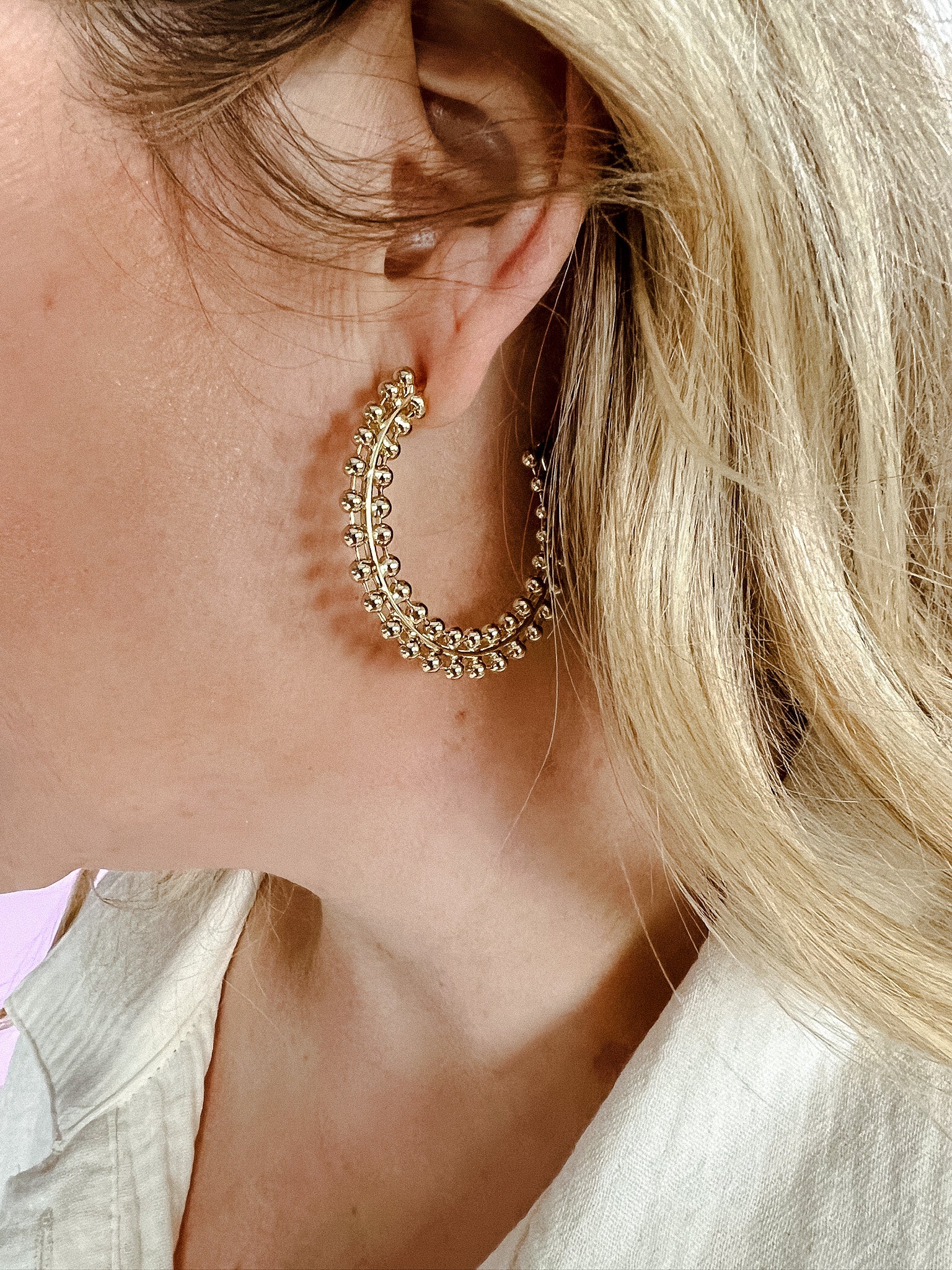 [Treasure Jewels] Heather Hoop Earrings - Gold