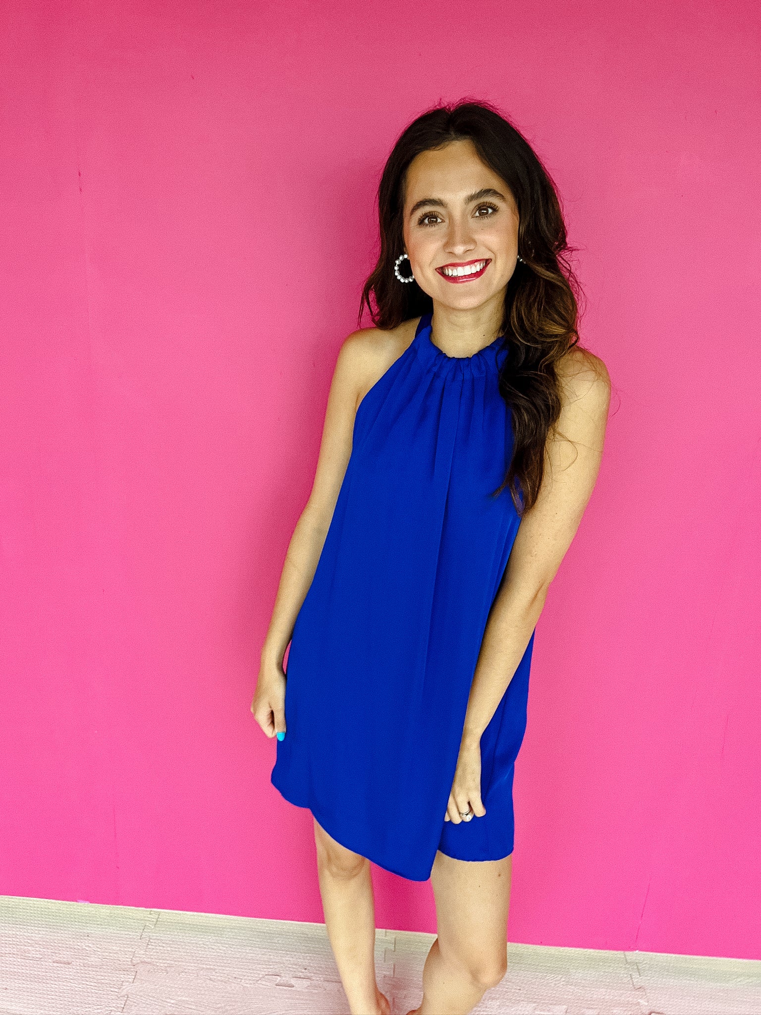 Genesis Halter Shift Dress - Bright Navy