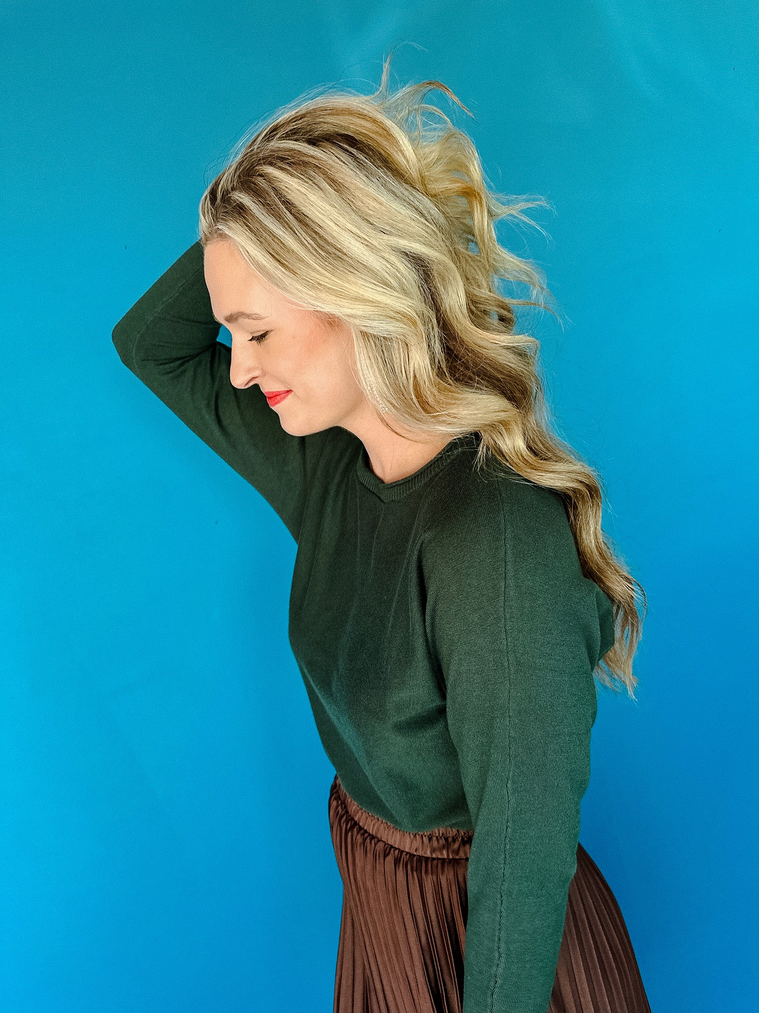 Zelda Dolman Sleeve Sweater - Dark Green