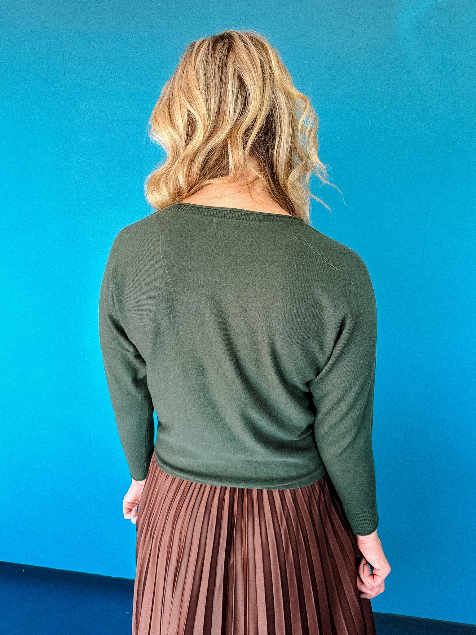 Zelda Dolman Sleeve Sweater - Dark Green