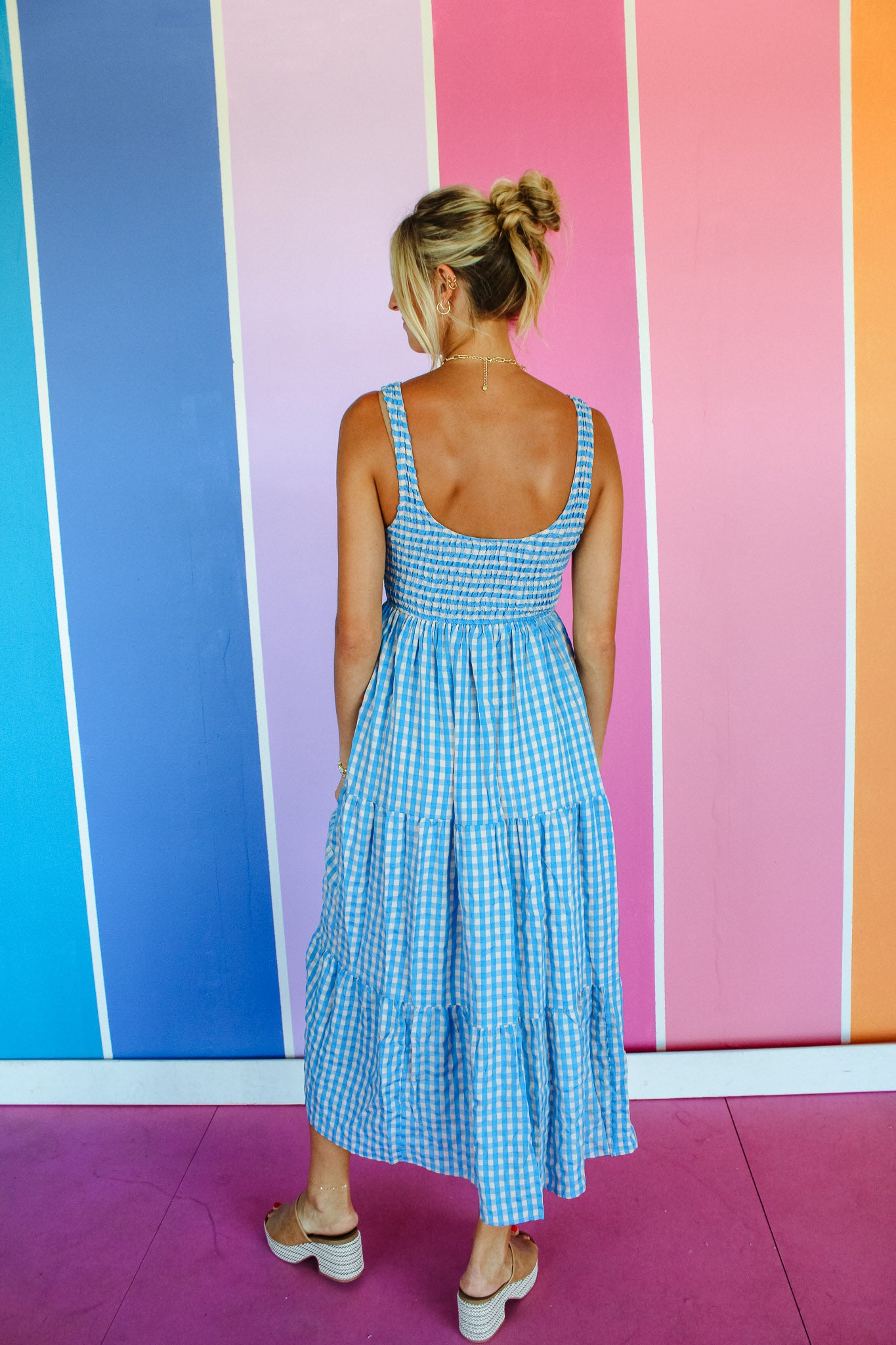 Marleigh Smocked Maxi Dress - Oxford Blue