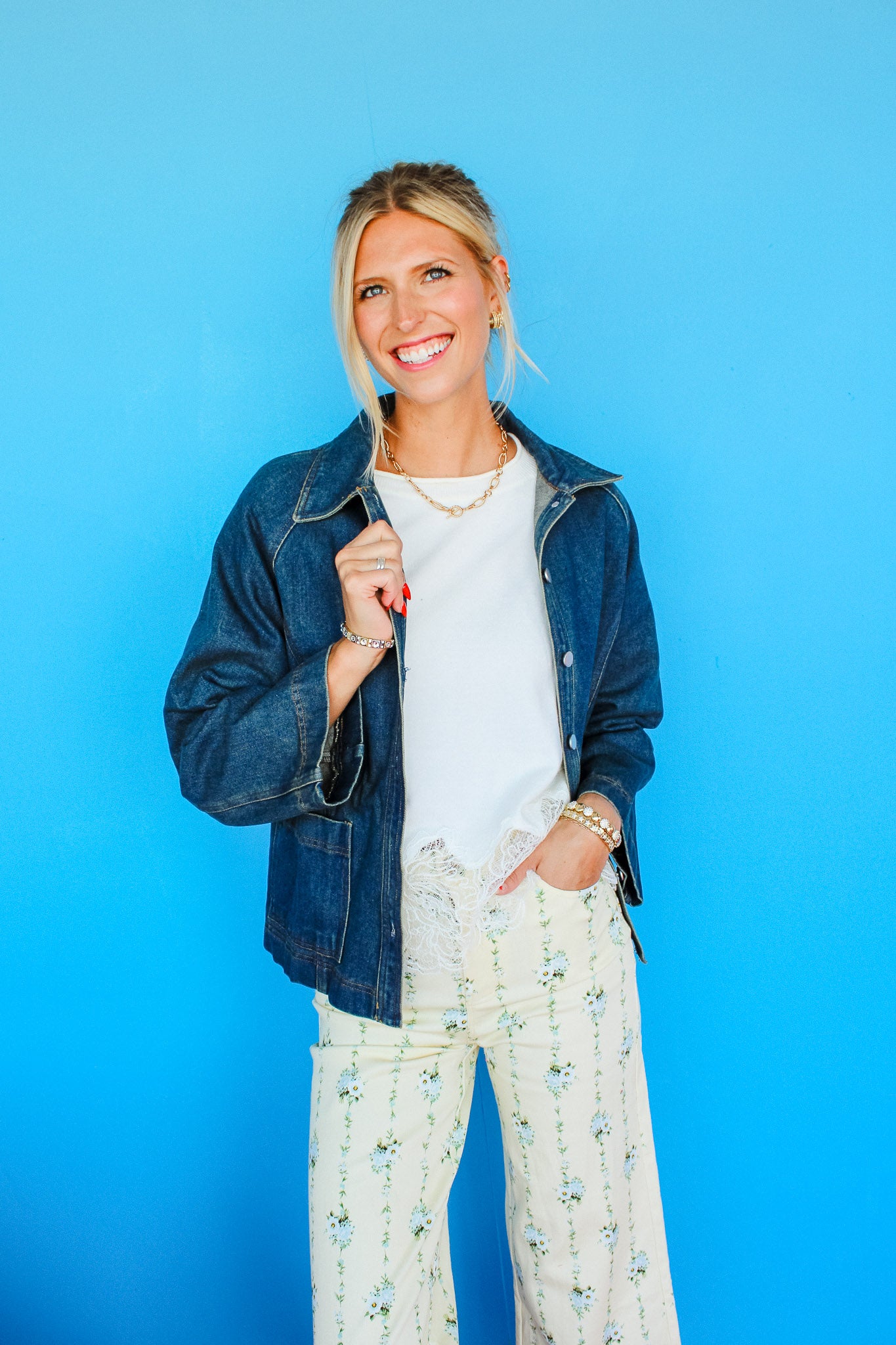 Lizzie Denim Jacket - Warm Dark Wash