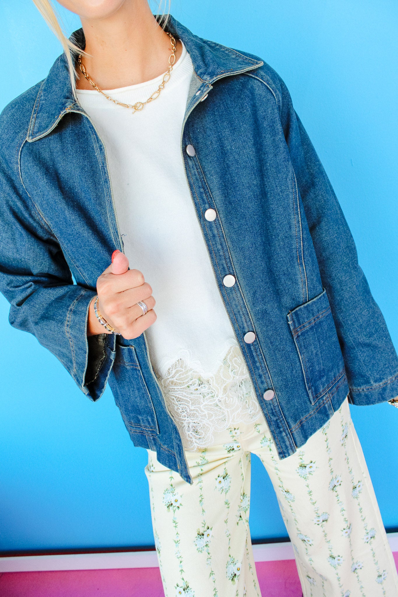 Lizzie Denim Jacket - Warm Dark Wash