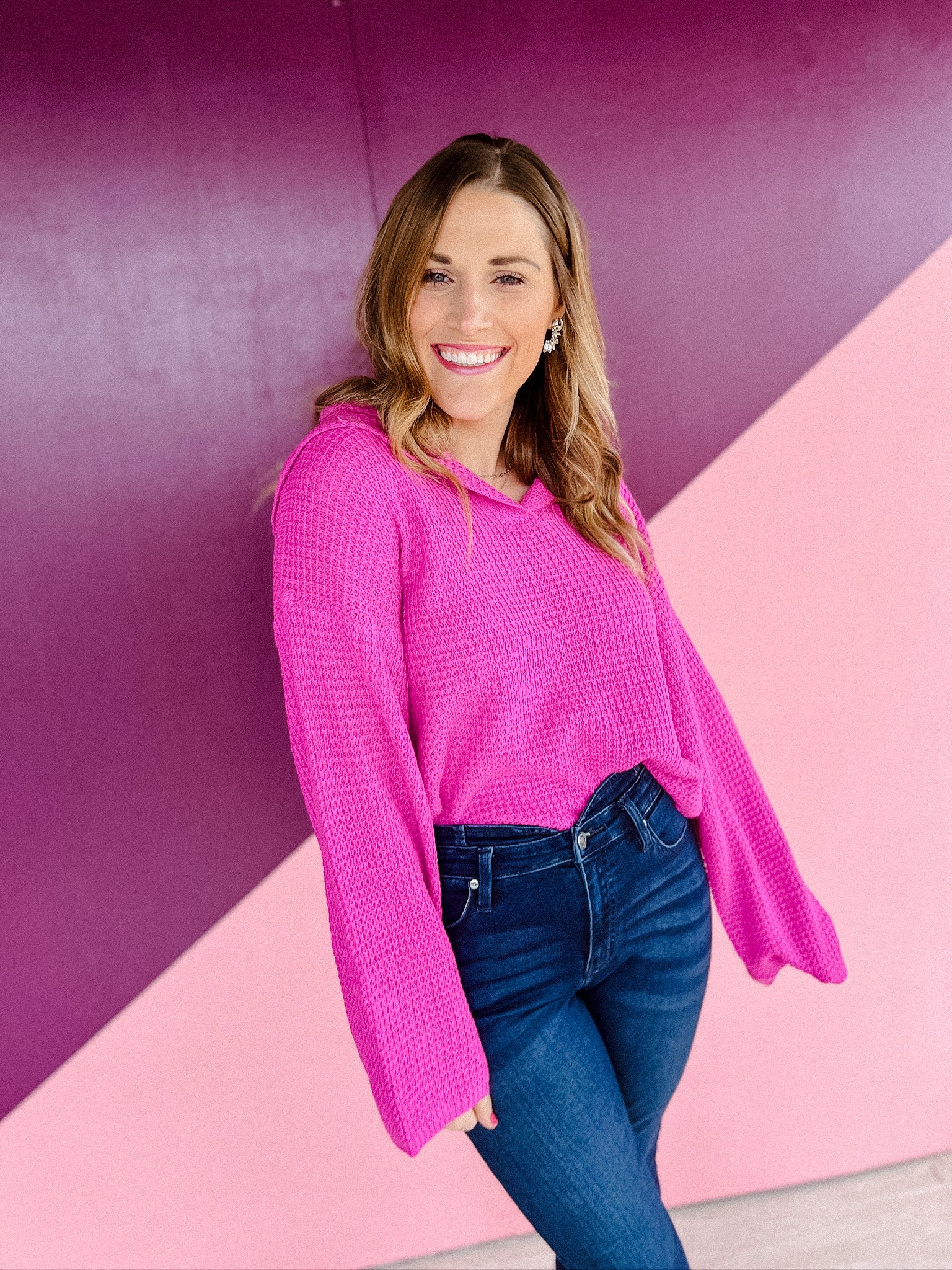 Uptown Girl Collared Sweater - Bright Amethyst