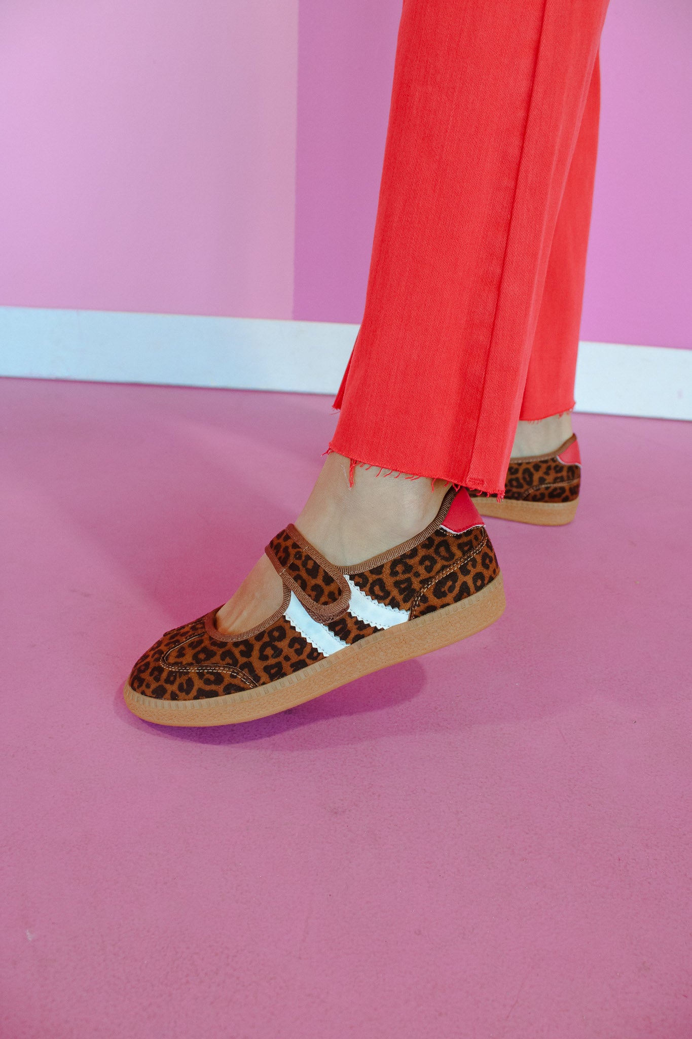 Brandy Striped Flats - Leopard