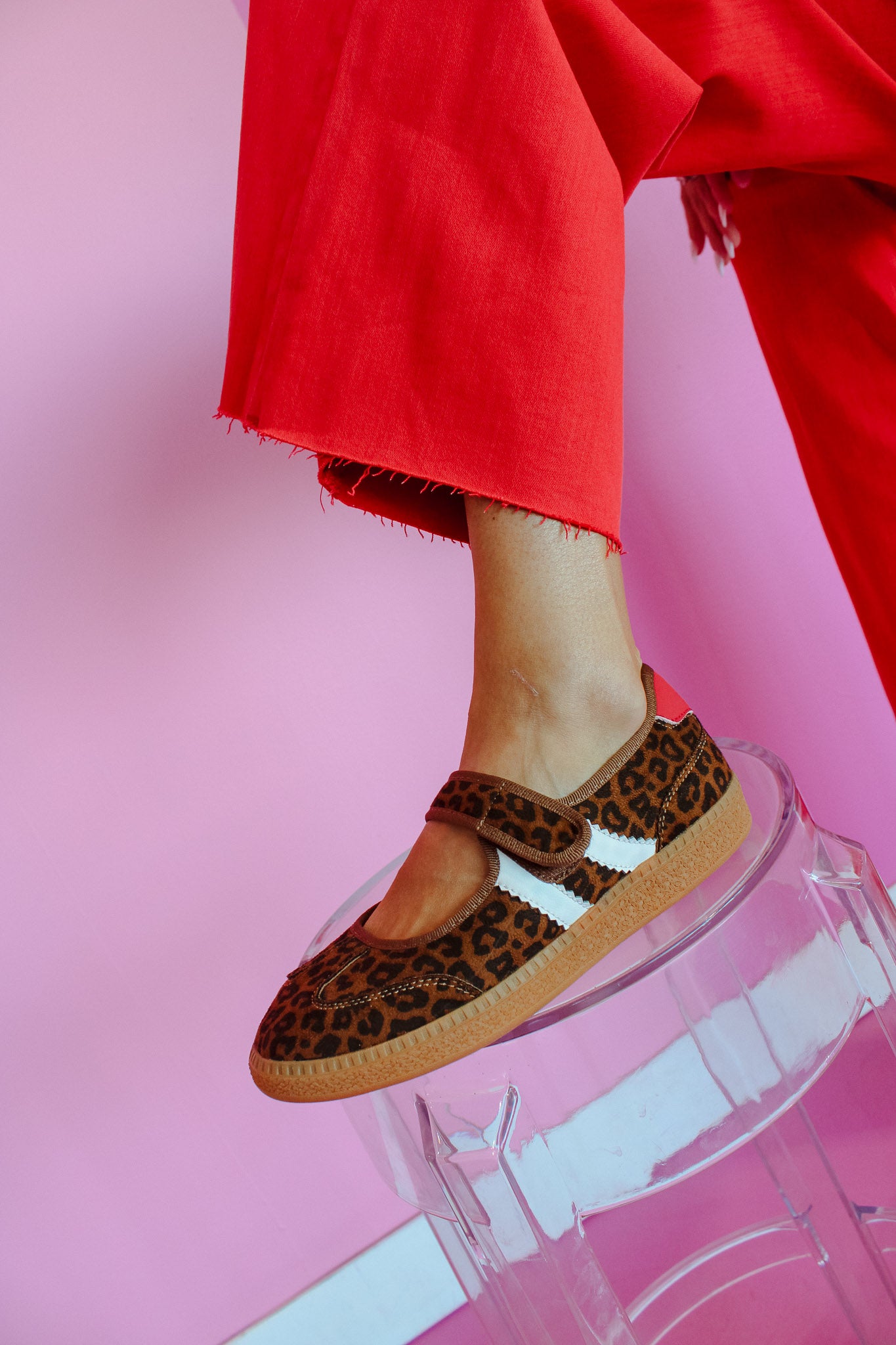 Brandy Striped Flats - Leopard