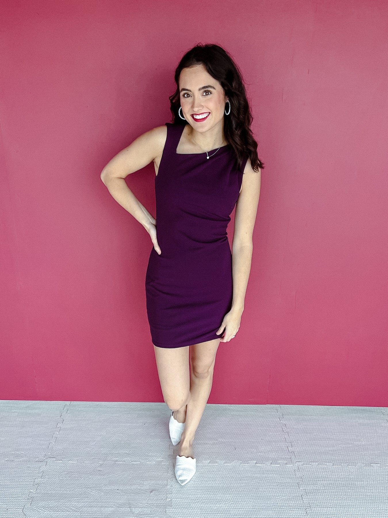 Ayden Sleeveless Knit Dress - Damson