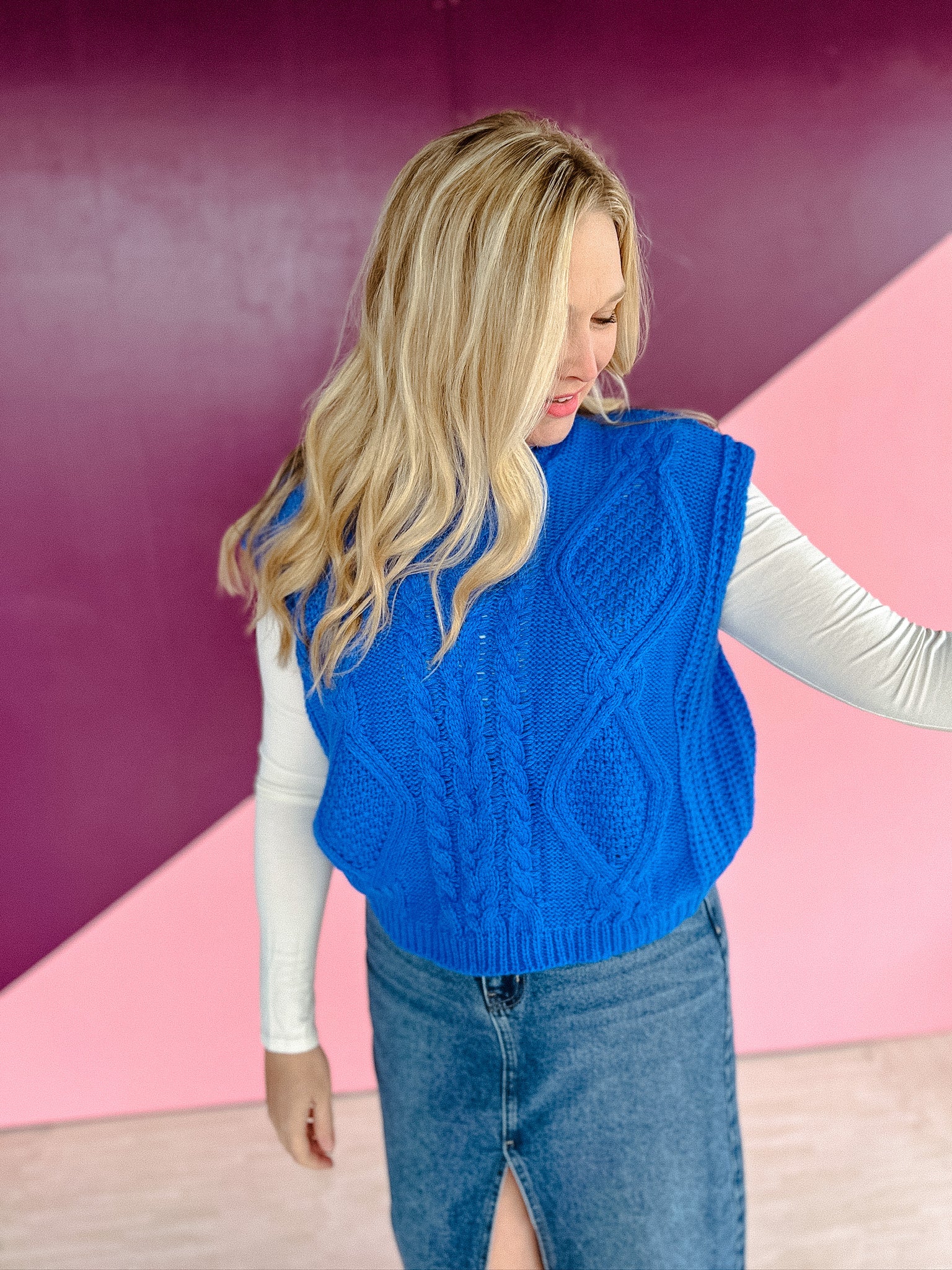Spencer Sweater Vest - Bright Blue/Cornflower
