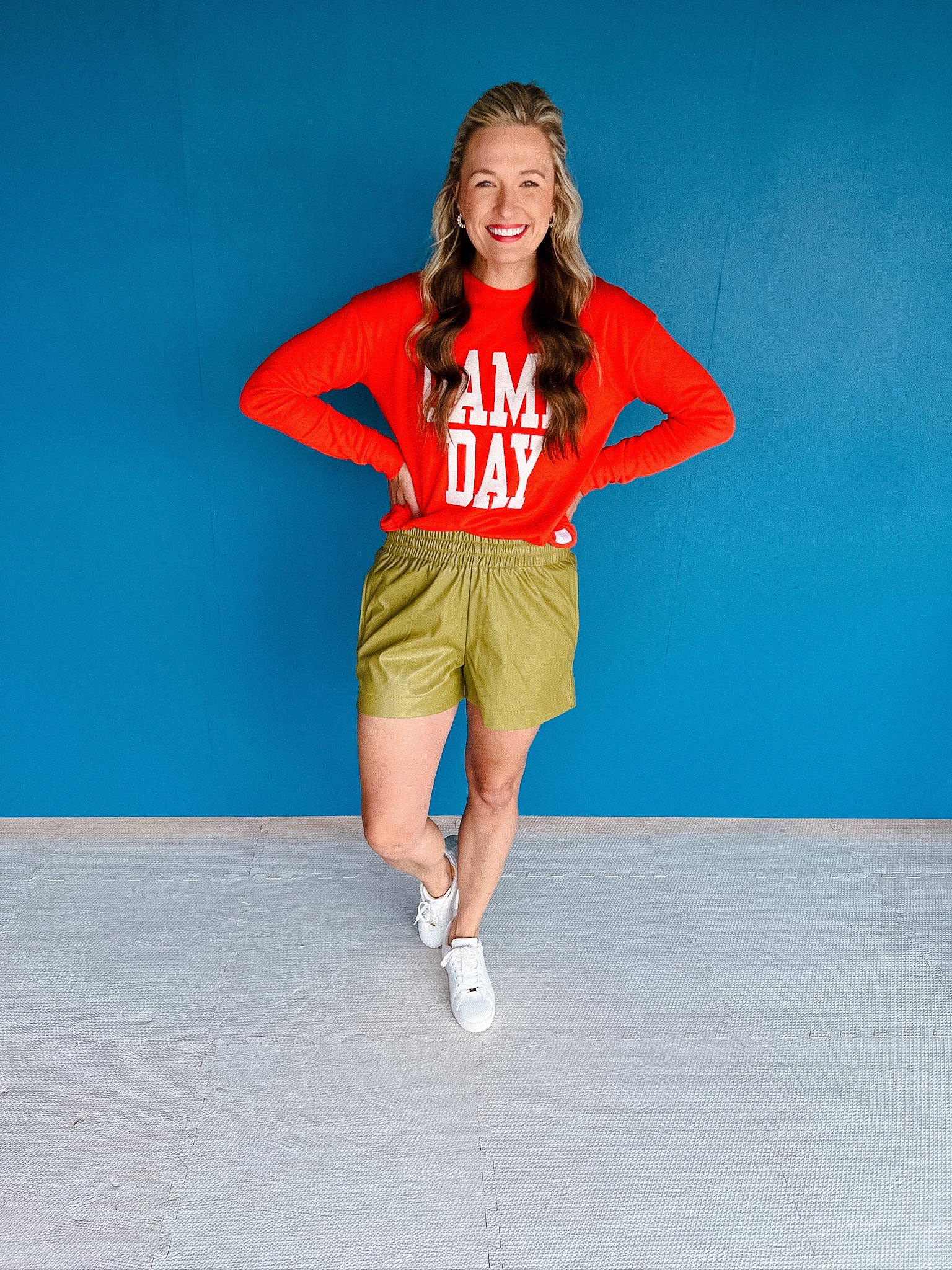 Game Day Sweatshirt - Geranium + Cream