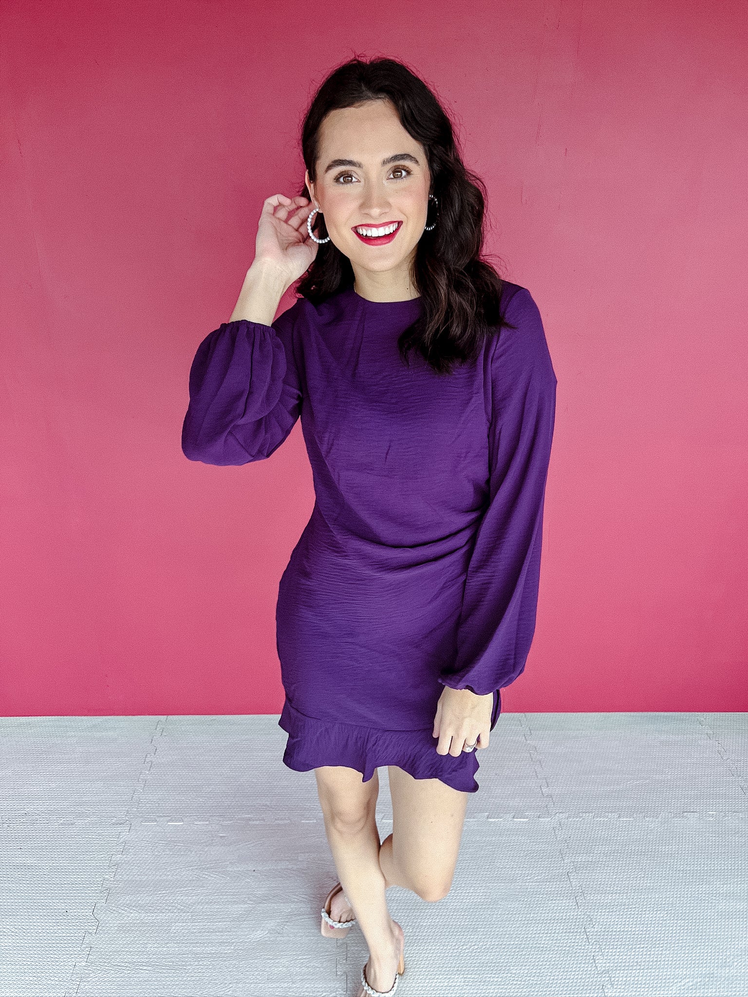 Simple Pleasures Woven Dress - Dark Purple