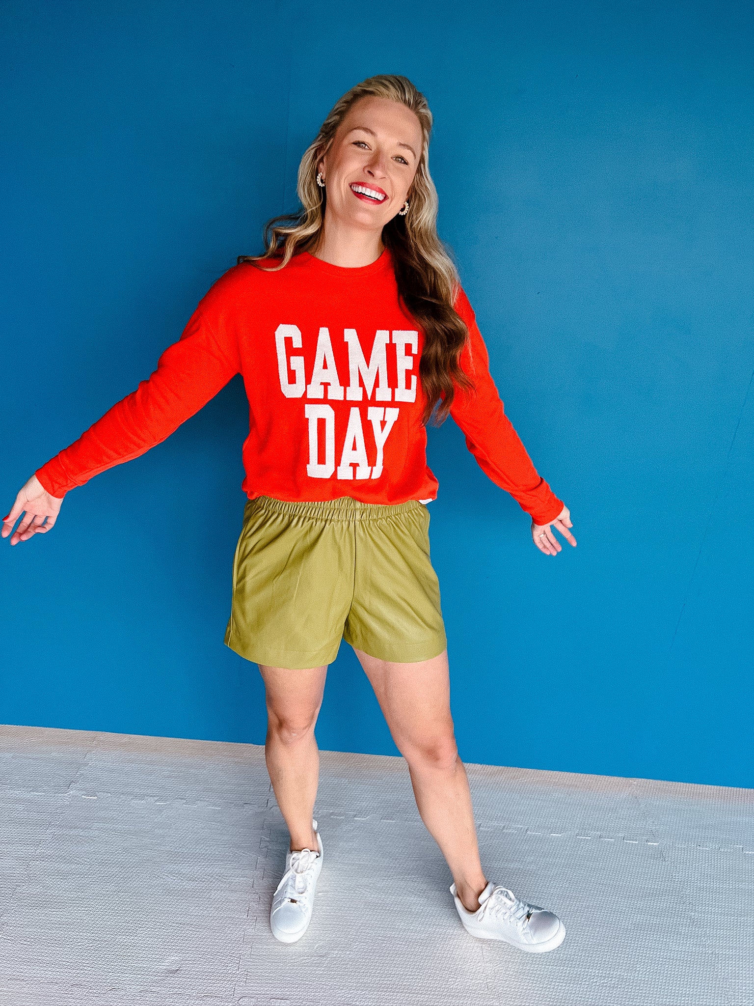 Game Day Sweatshirt - Geranium + Cream