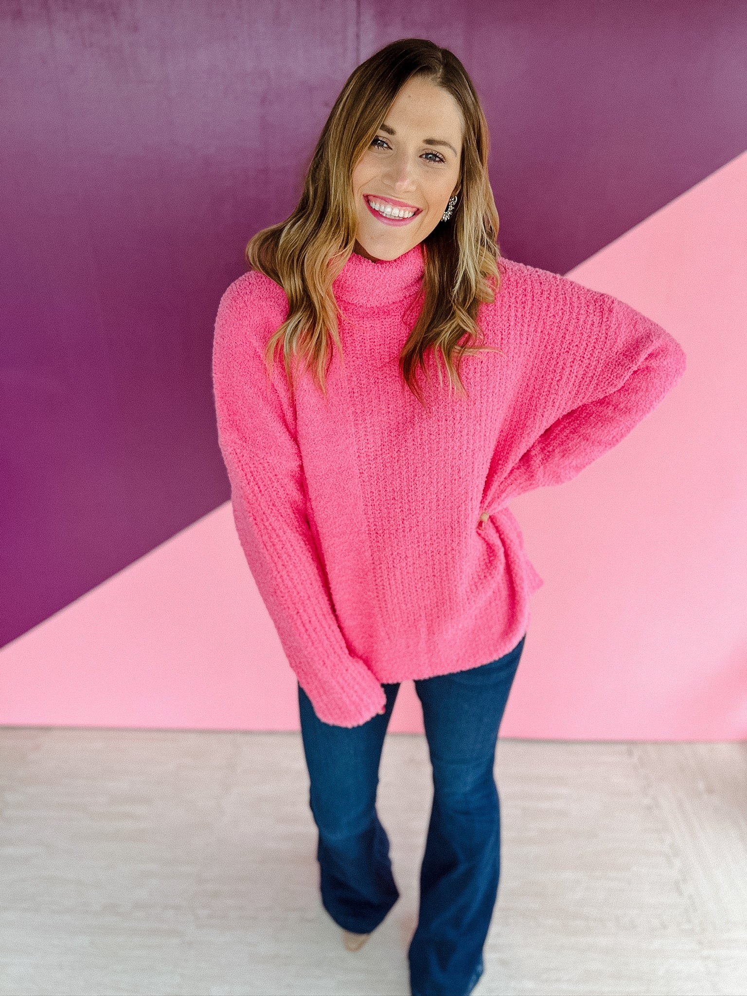 Annabelle Turtleneck Sweater - Rose