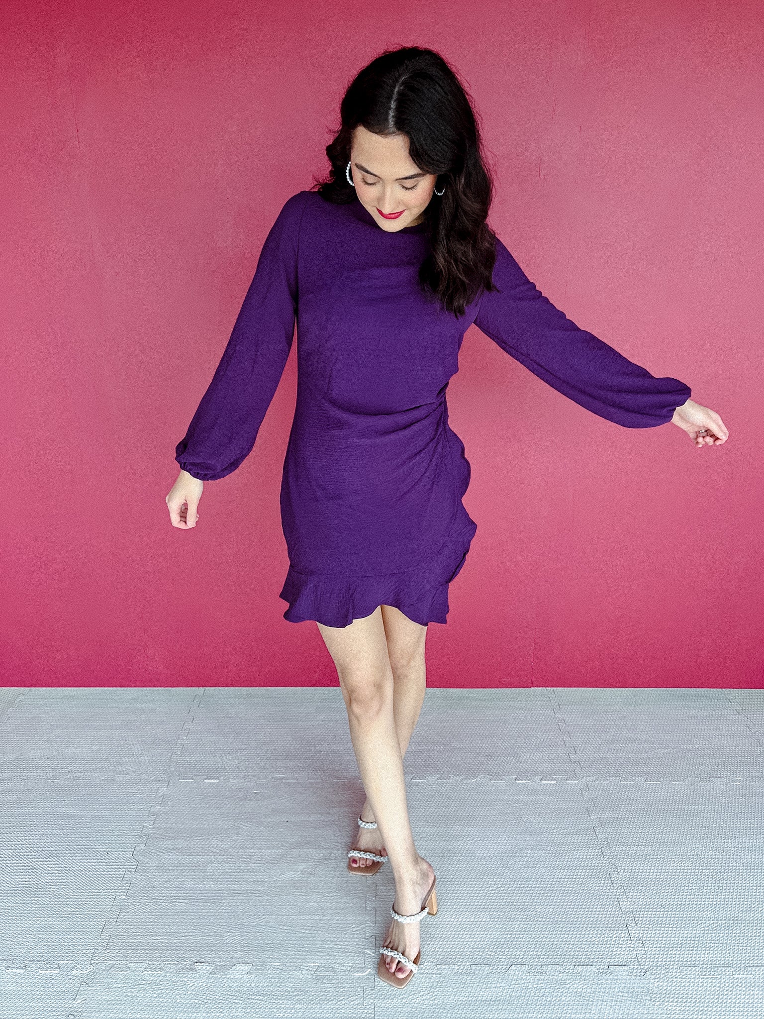 Simple Pleasures Woven Dress - Dark Purple