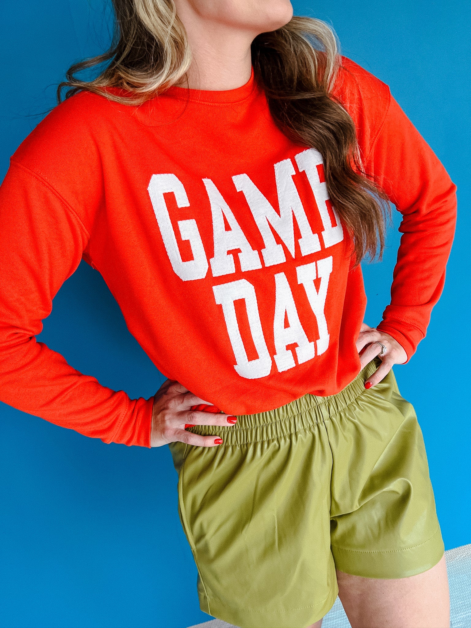 Game Day Sweatshirt - Geranium + Cream