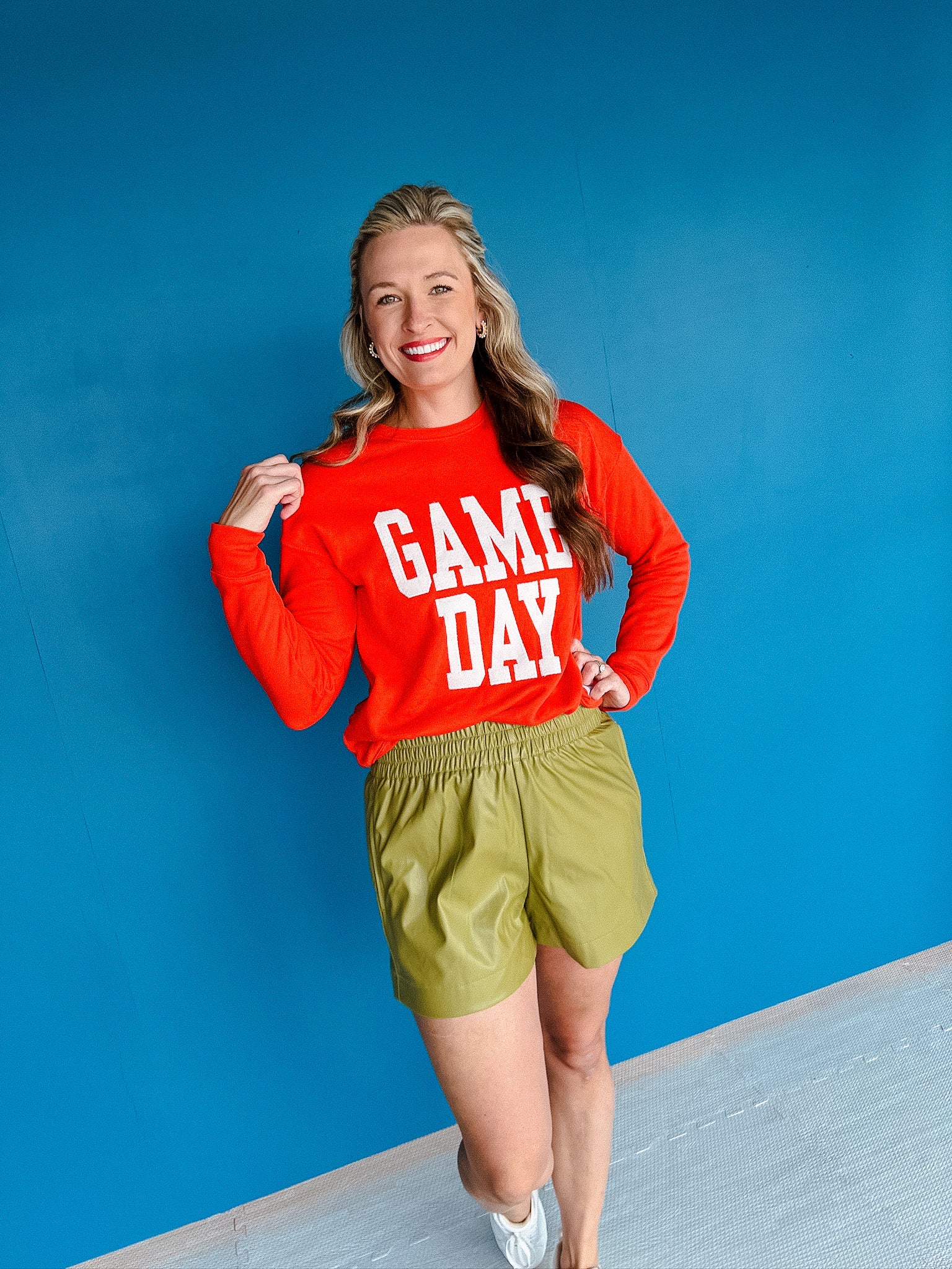 Game Day Sweatshirt - Geranium + Cream