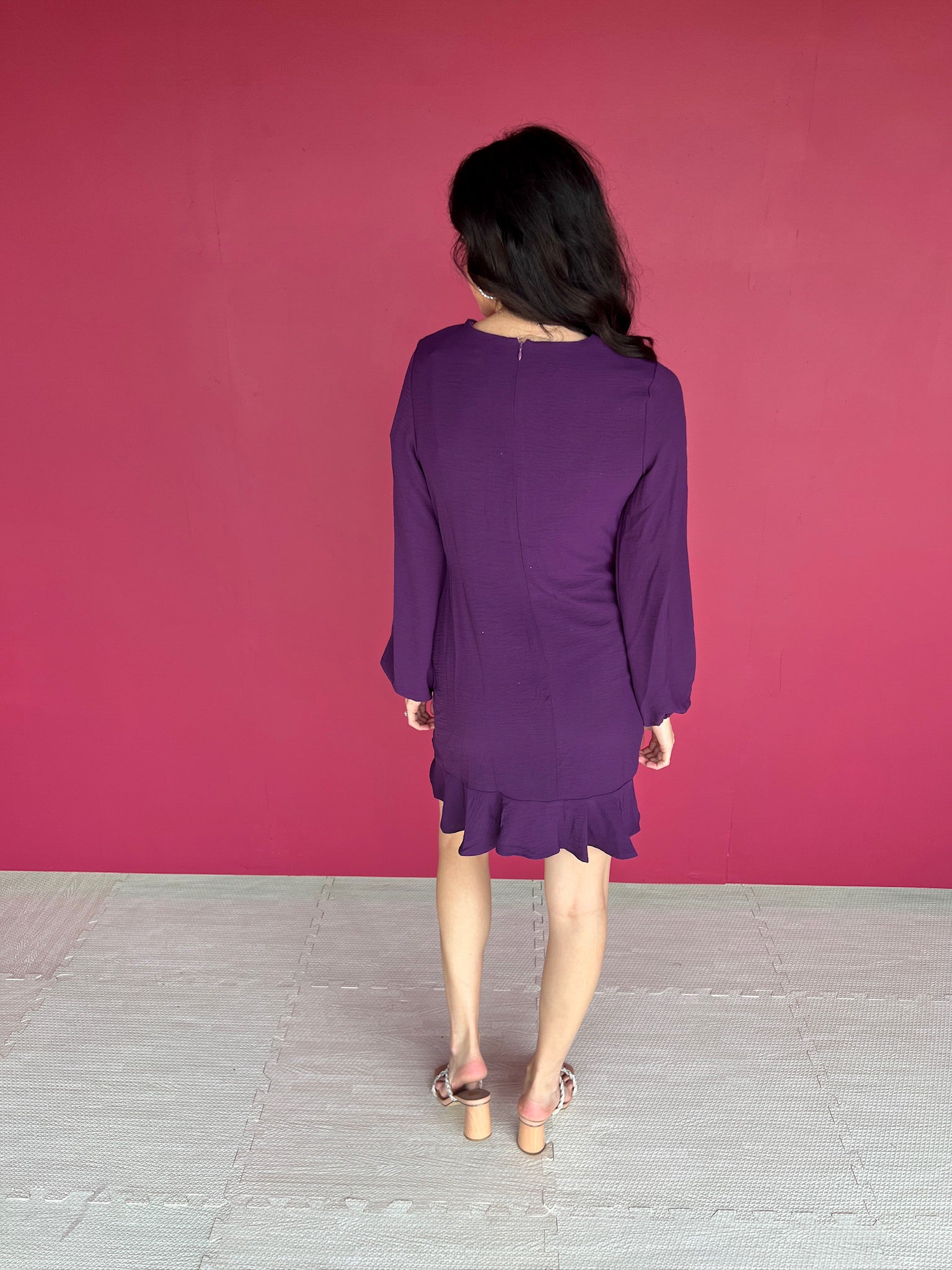 Simple Pleasures Woven Dress - Dark Purple