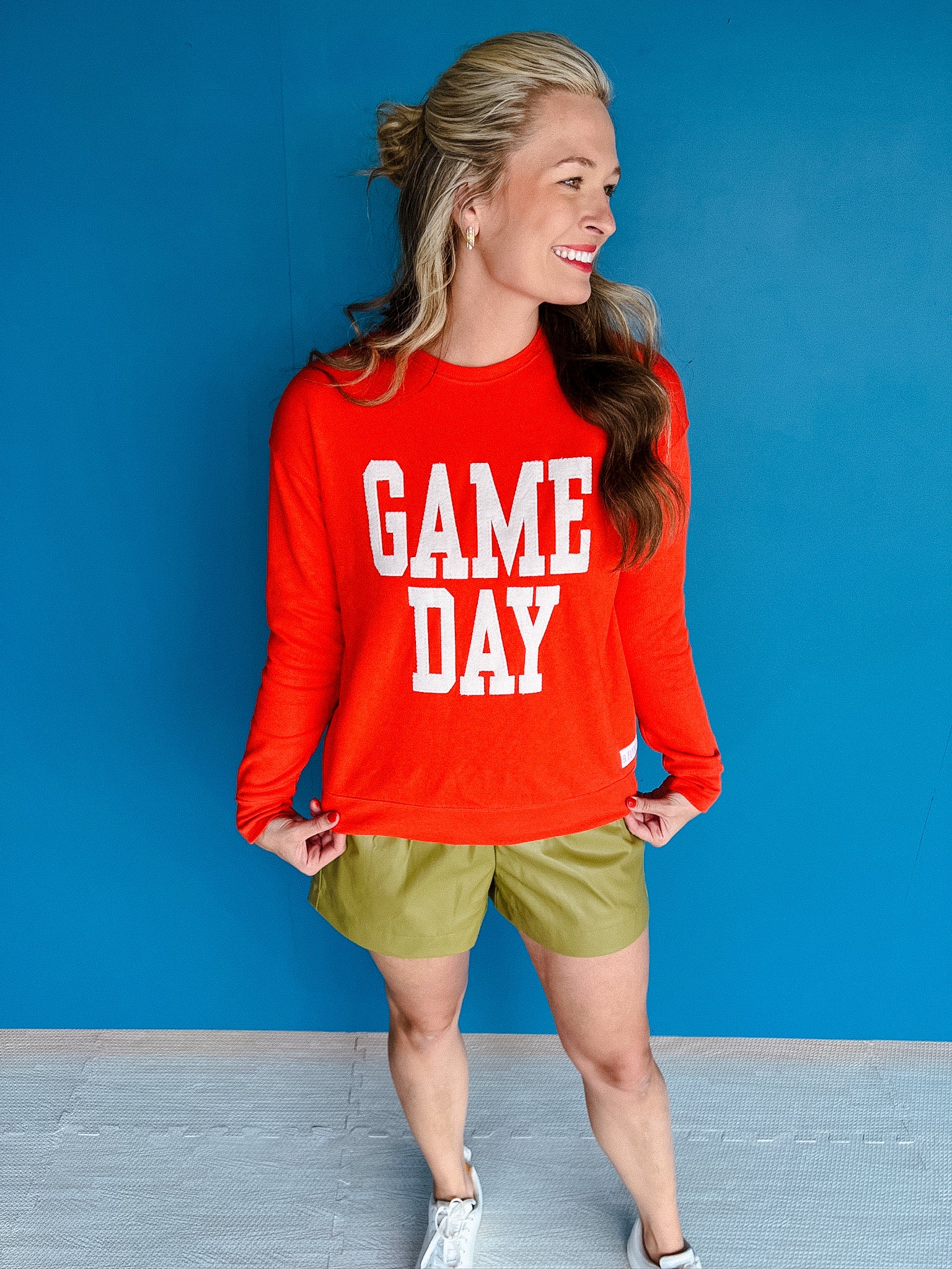 Game Day Sweatshirt - Geranium + Cream