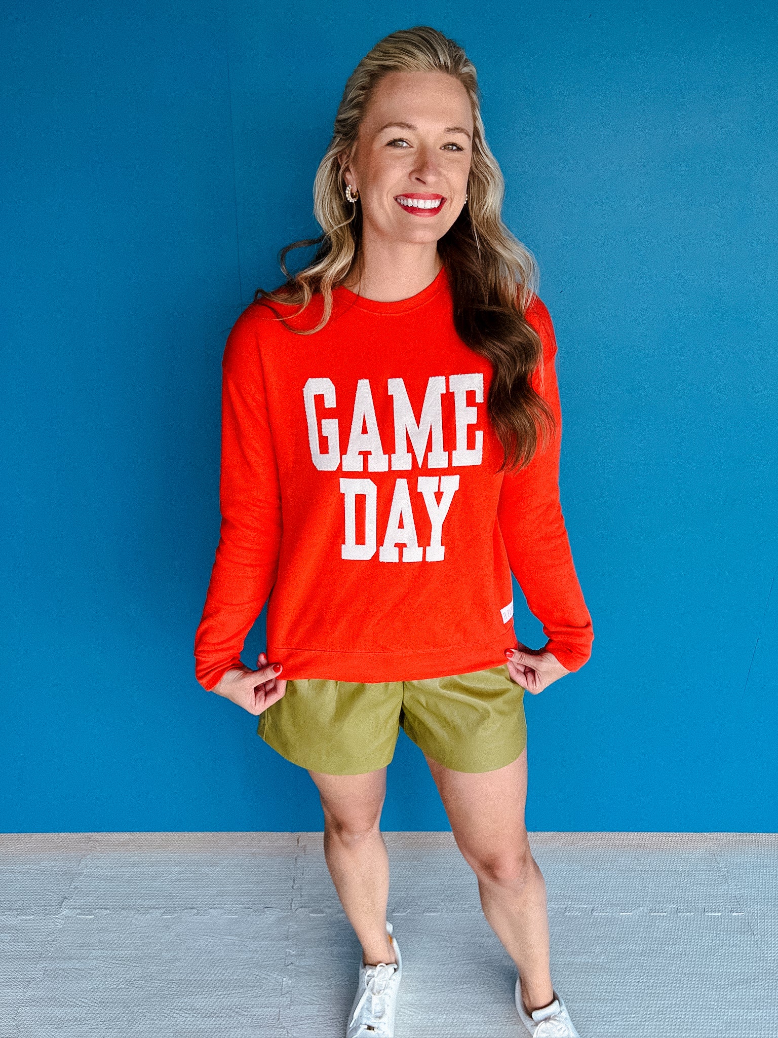 Game Day Sweatshirt - Geranium + Cream