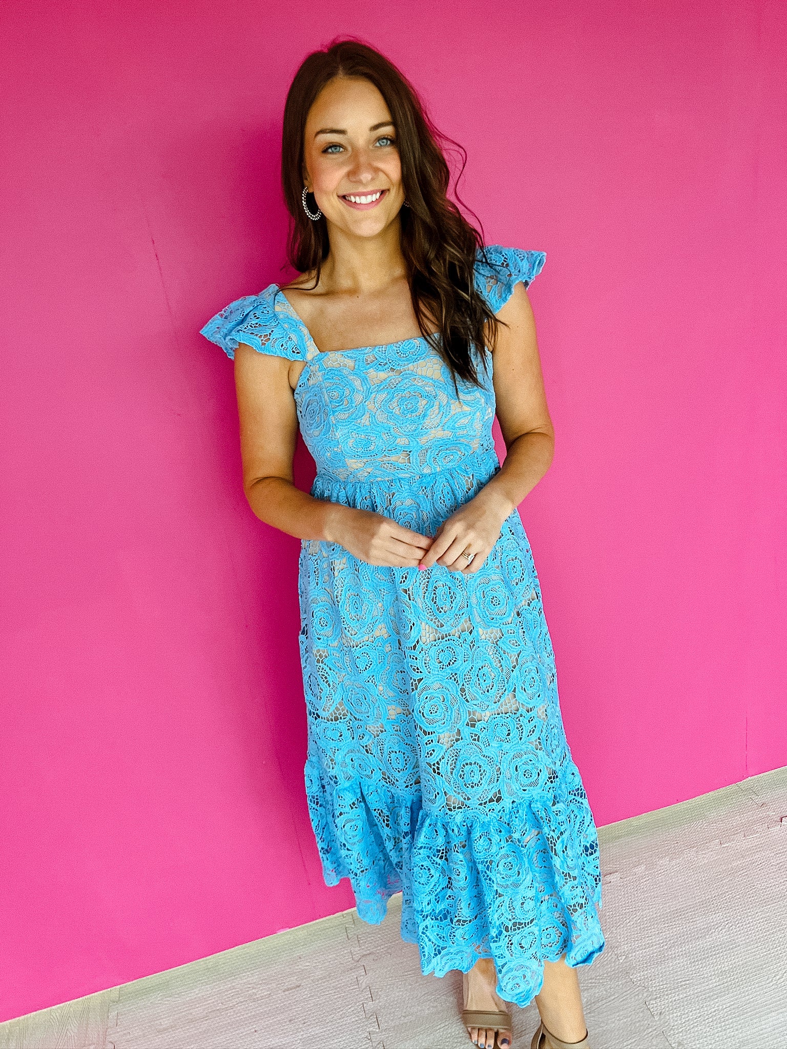 Adrian Tiered Dress - Sky Blue