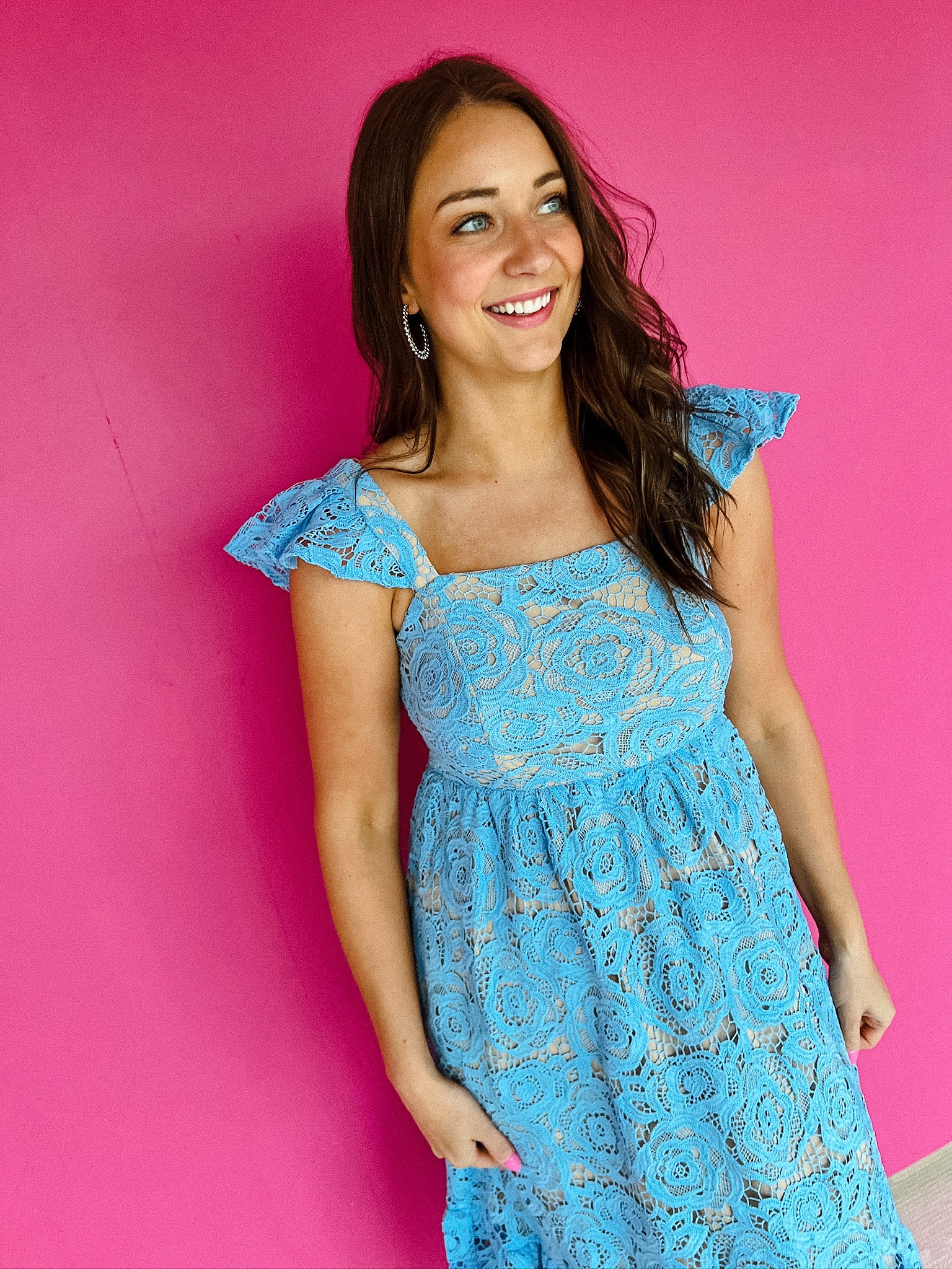 Adrian Tiered Dress - Sky Blue