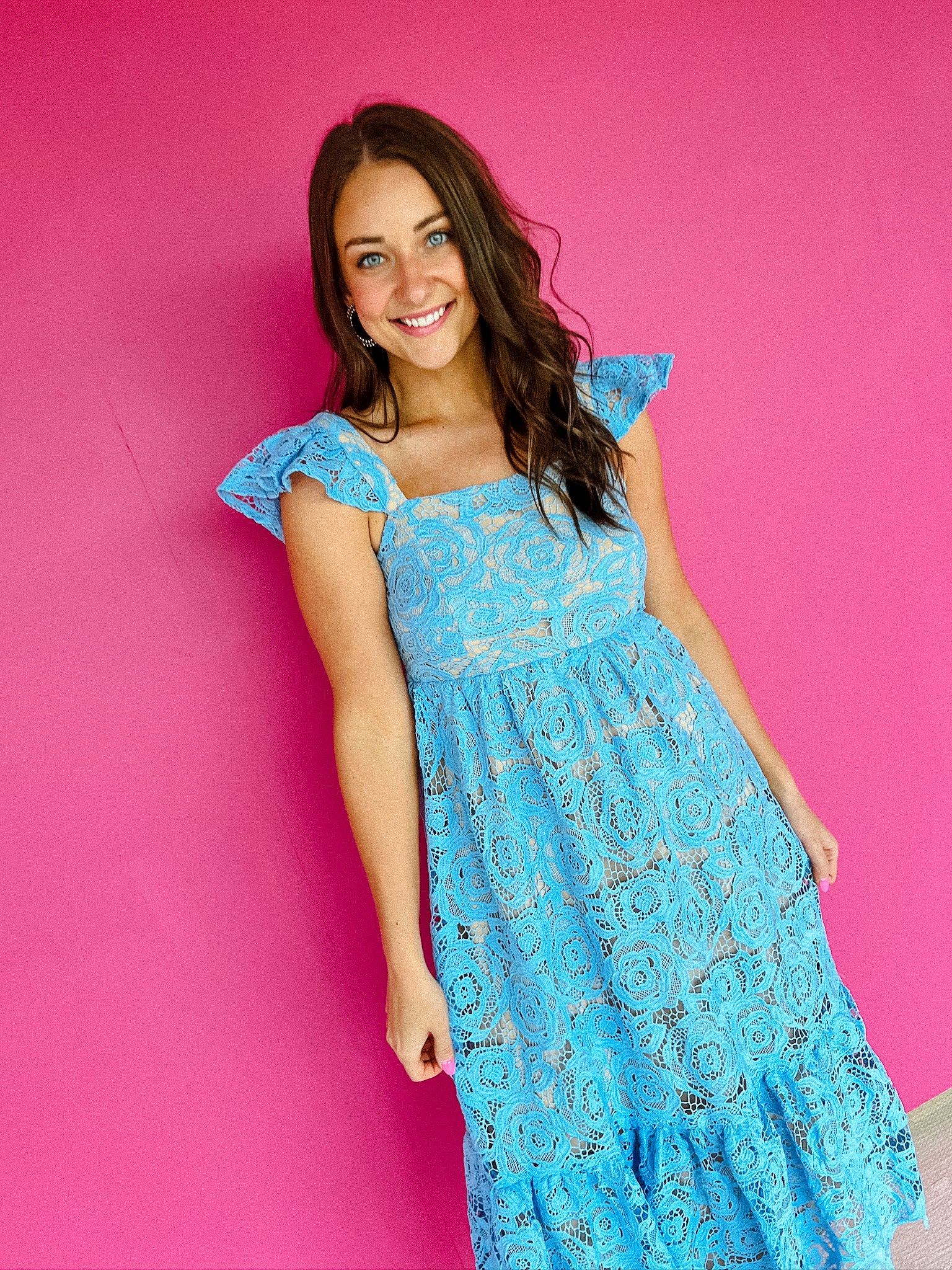 Adrian Tiered Dress - Sky Blue