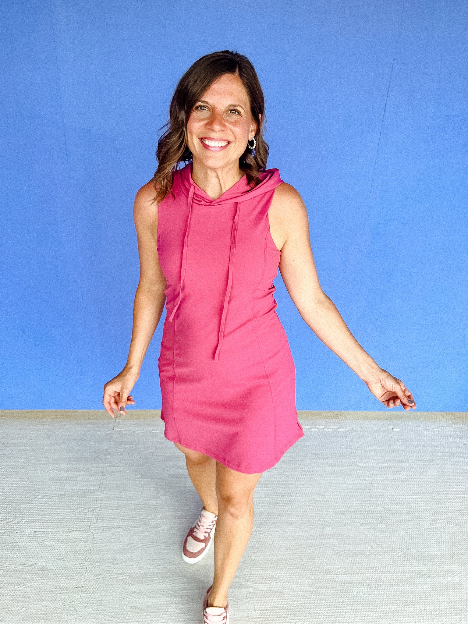[Ellevate Basics] Gianna Sleeveless Athleisure Dress - Pink Amethyst