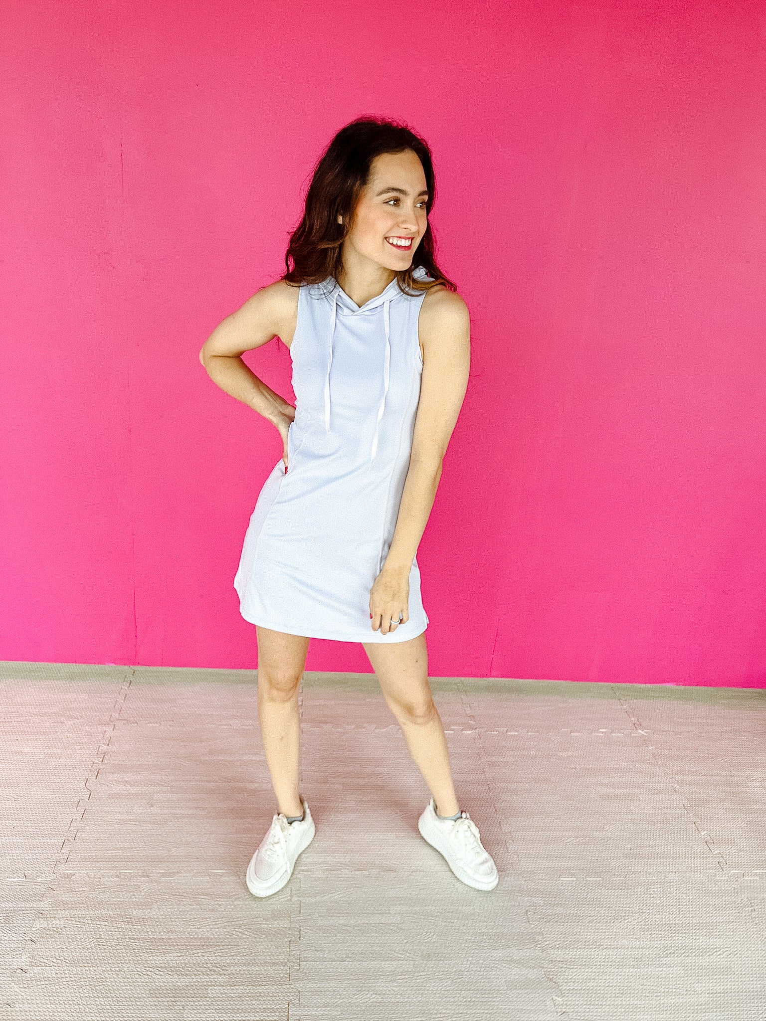 [Ellevate Basics] Gianna Sleeveless Athleisure Dress - Ice Lavender