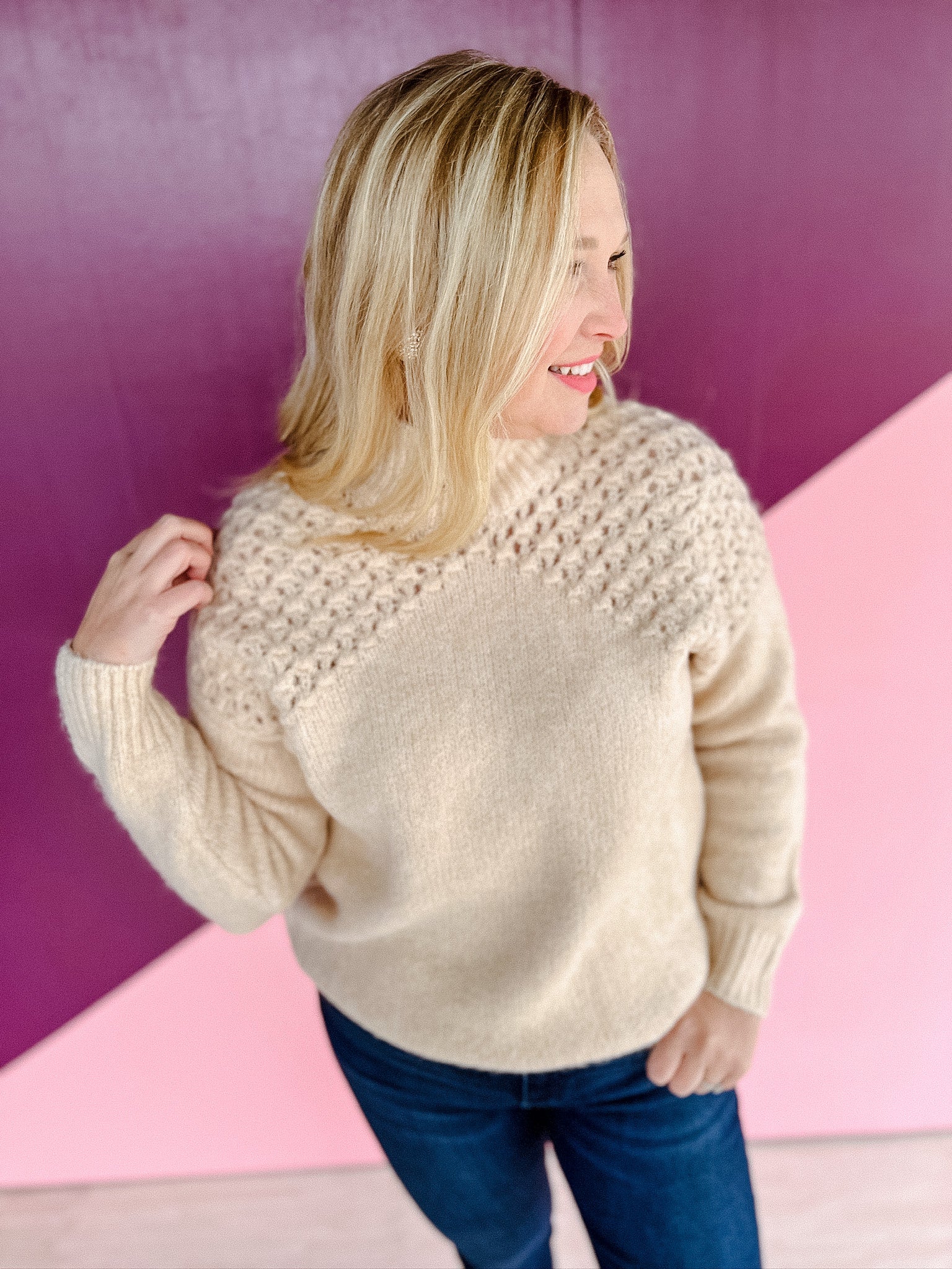Cassandra Turtleneck Sweater - Mid Peach