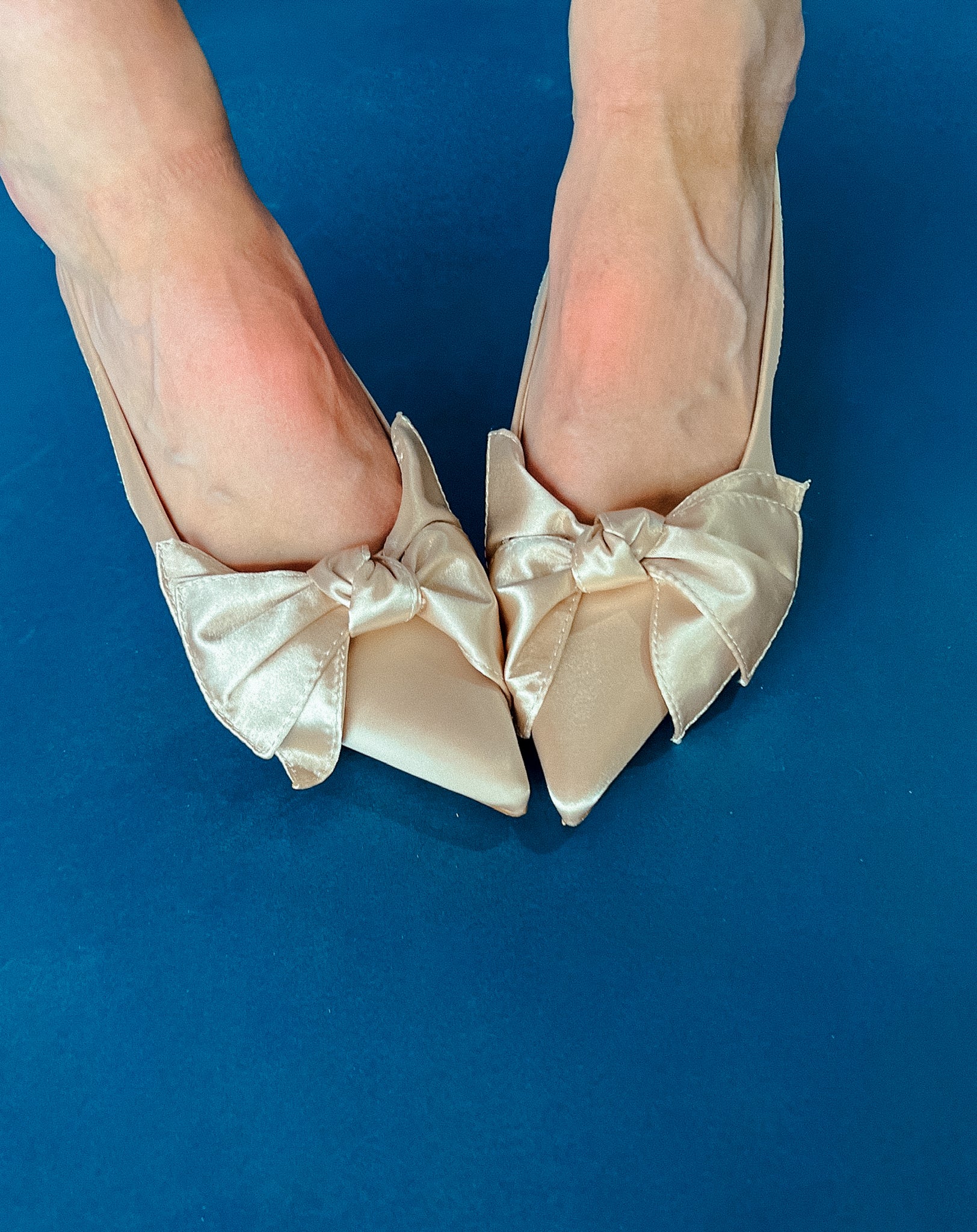 Camilla Satin Bow Pumps - Beige