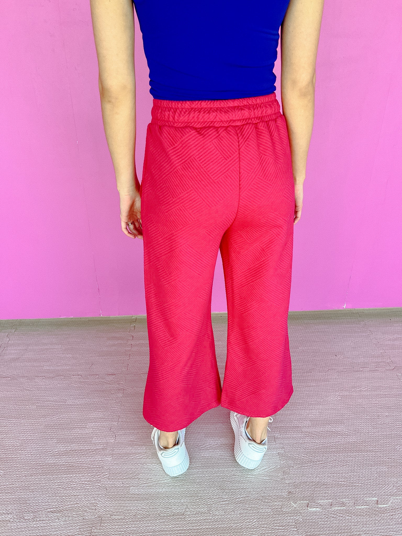 Remi Cropped Wide Pants - Raspberry