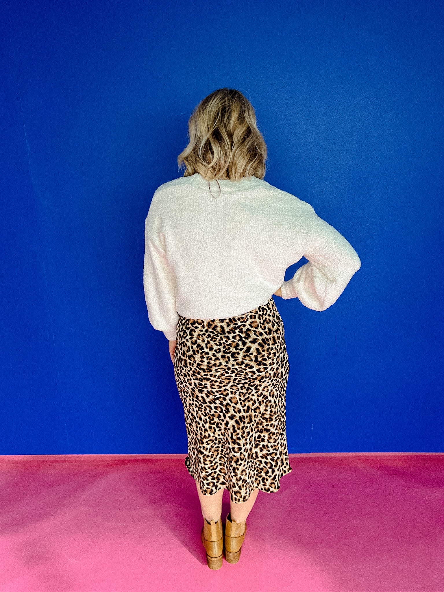 Fiona Satin Leopard Midi Skirt - Leopard