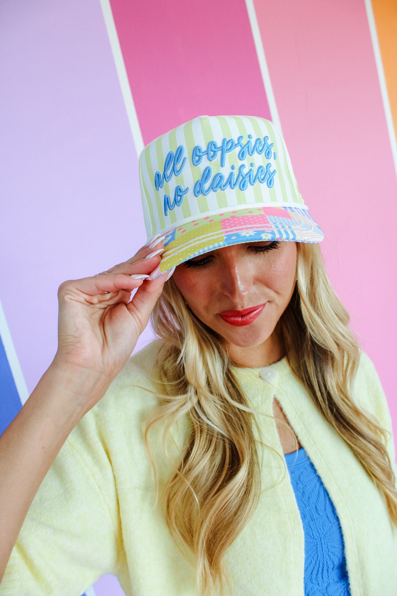 All Oopsies Trucker Hat - Cream + Blue