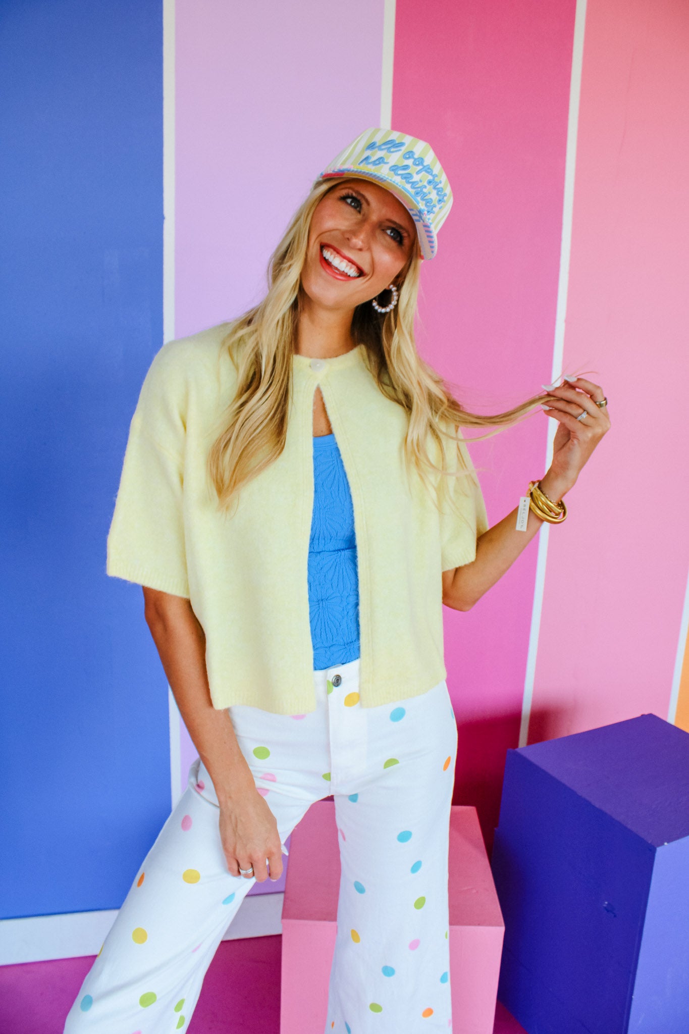 Rebekah Single Button Cardigan - Butter