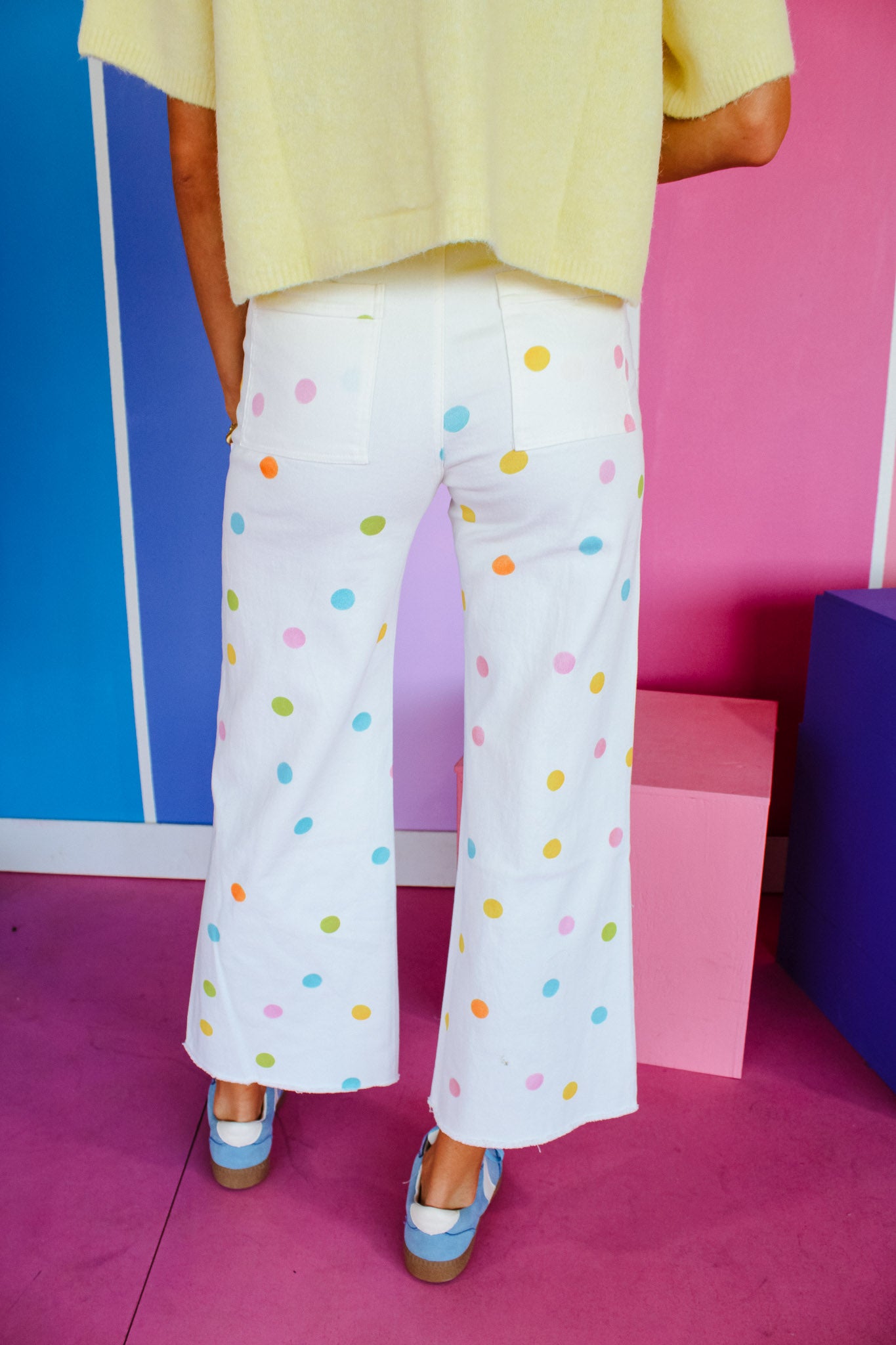 On The Dot Polka Dot Pants - Soft White/Ivory